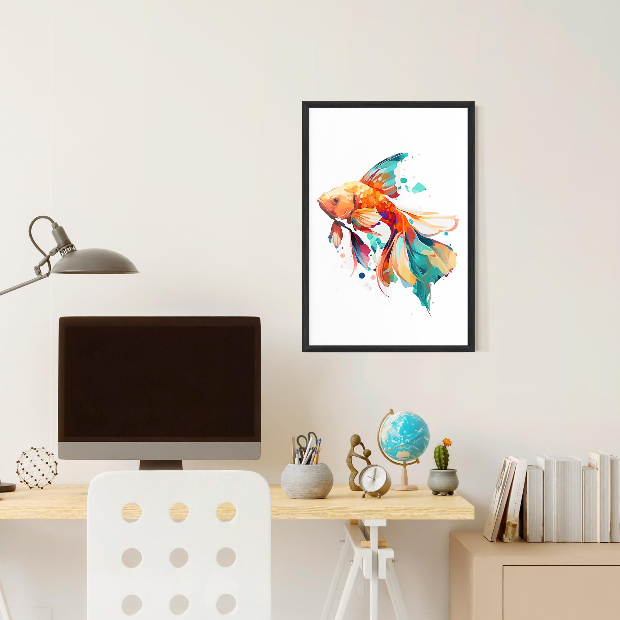 Plakat w Ramie Blue Orange Fish mockup 6
