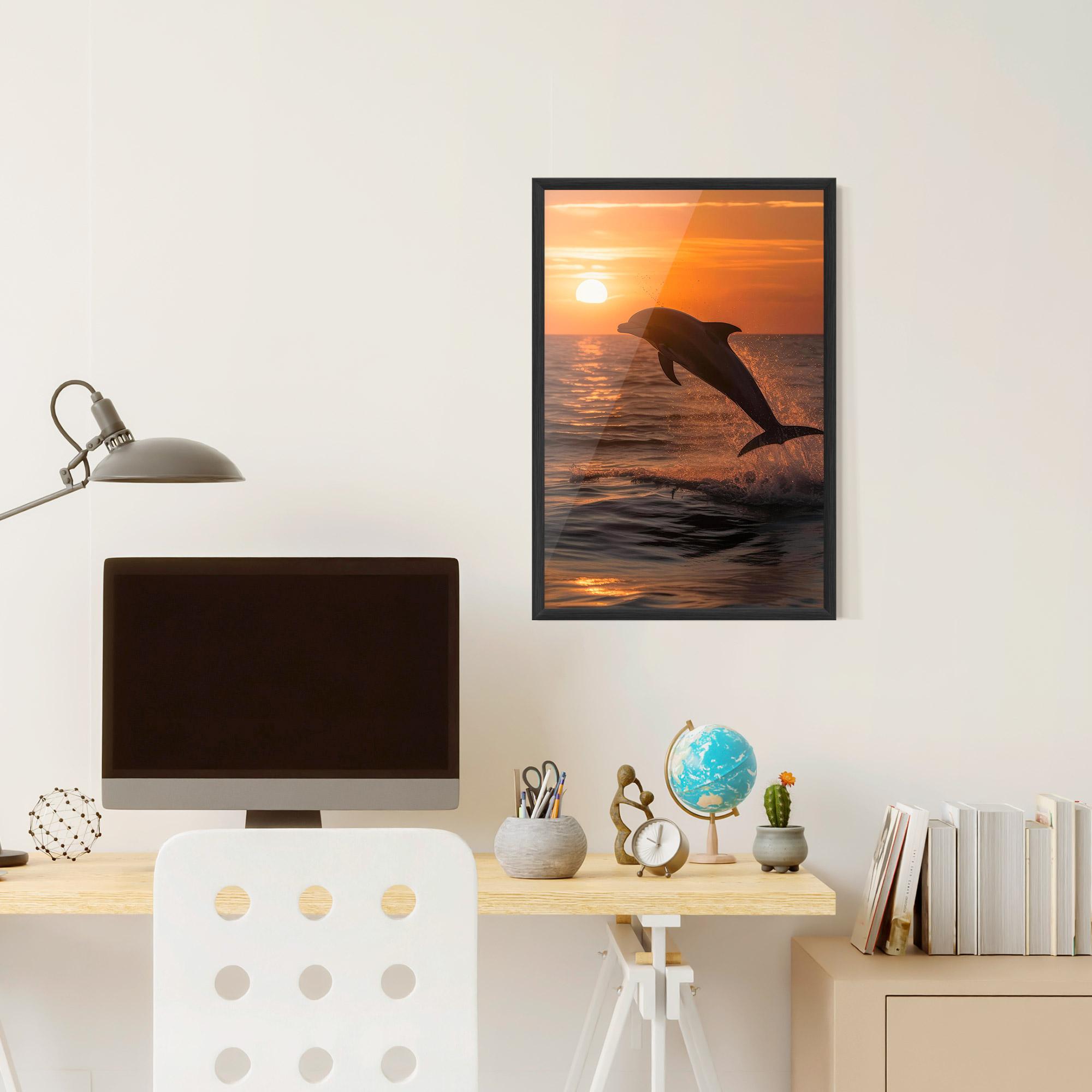 Plakat w Ramie Dolphin Jump mockup 6