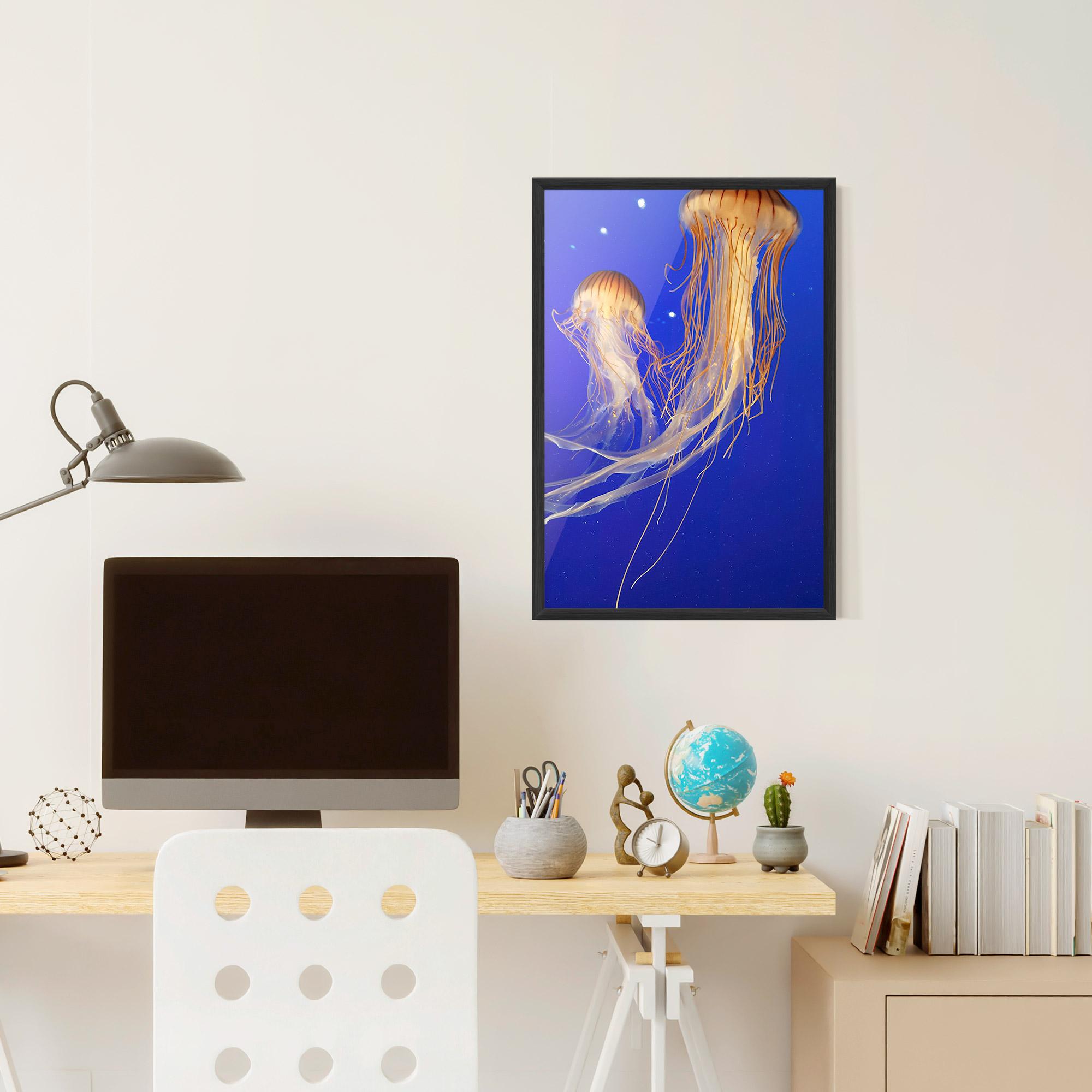 Plakat w Ramie Light Orange Jellyfish mockup 6