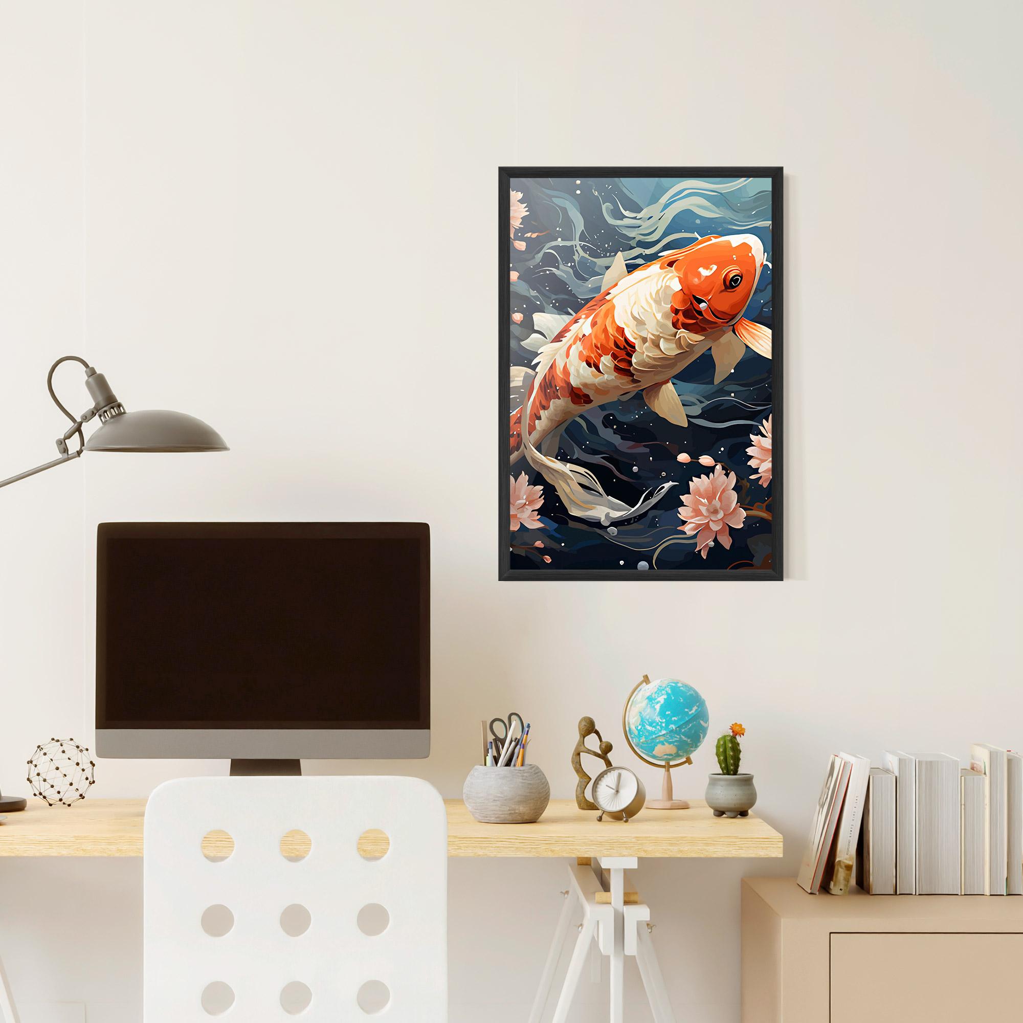 Plakat w Ramie Pretty Koi mockup 6