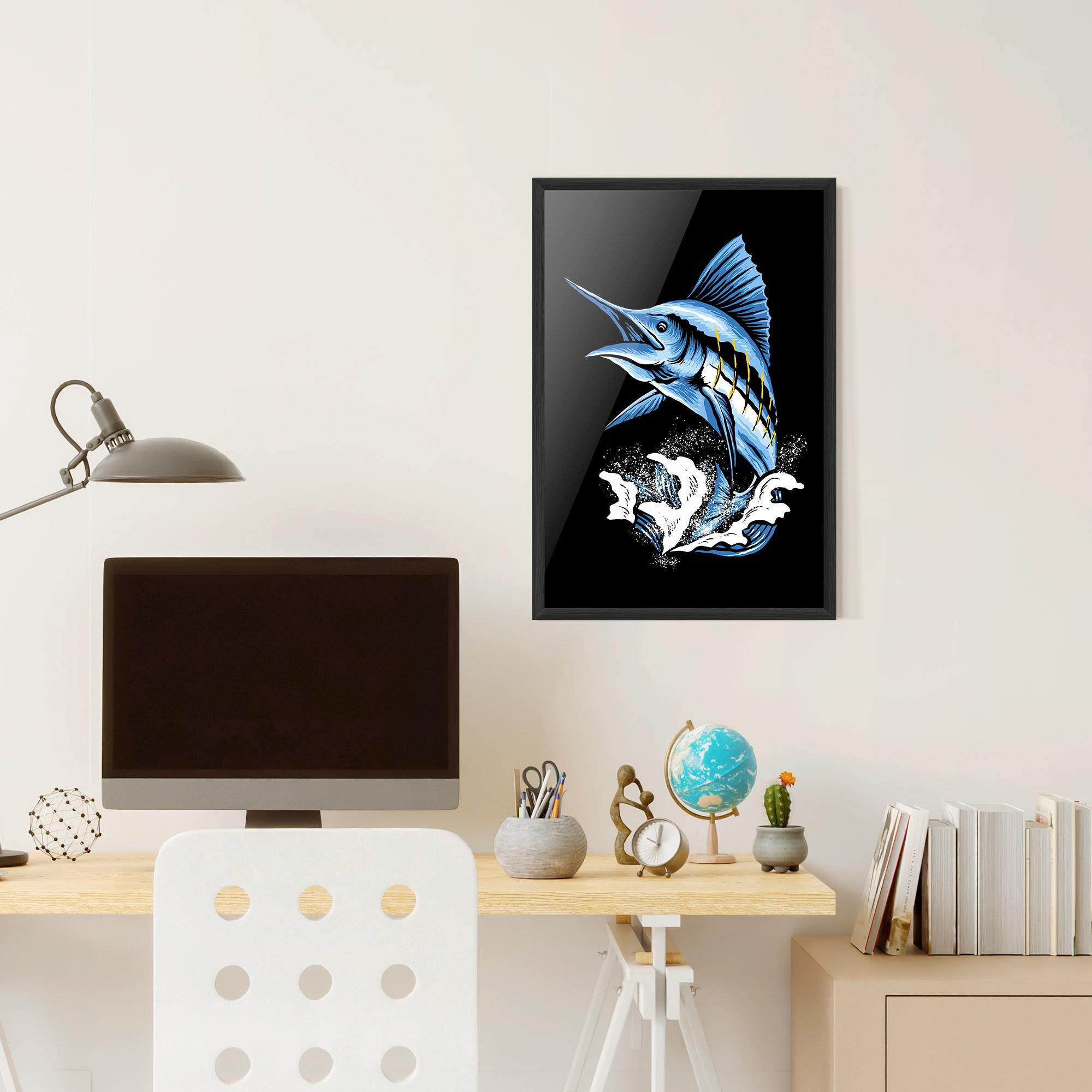 Plakat w Ramie Sword Fish mockup 6