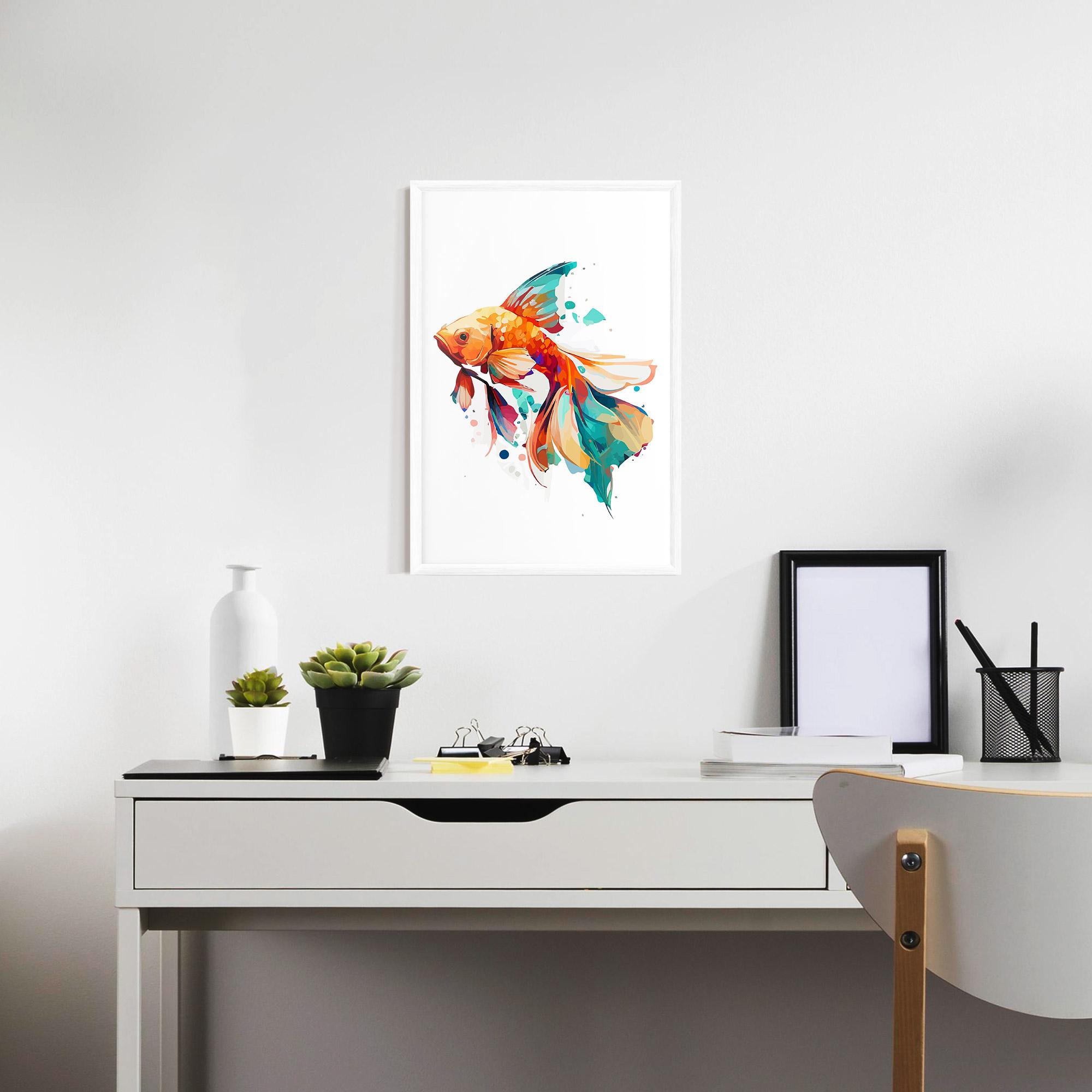 Plakat w Ramie Blue Orange Fish mockup 7