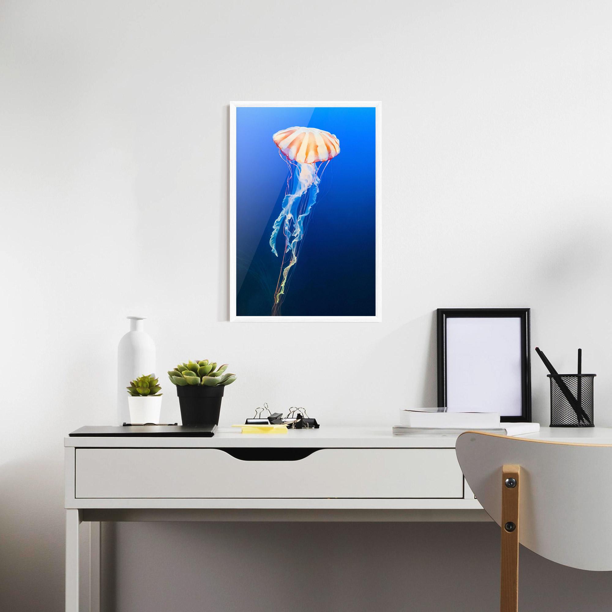 Plakat w Ramie Cream Jellyfish mockup 7