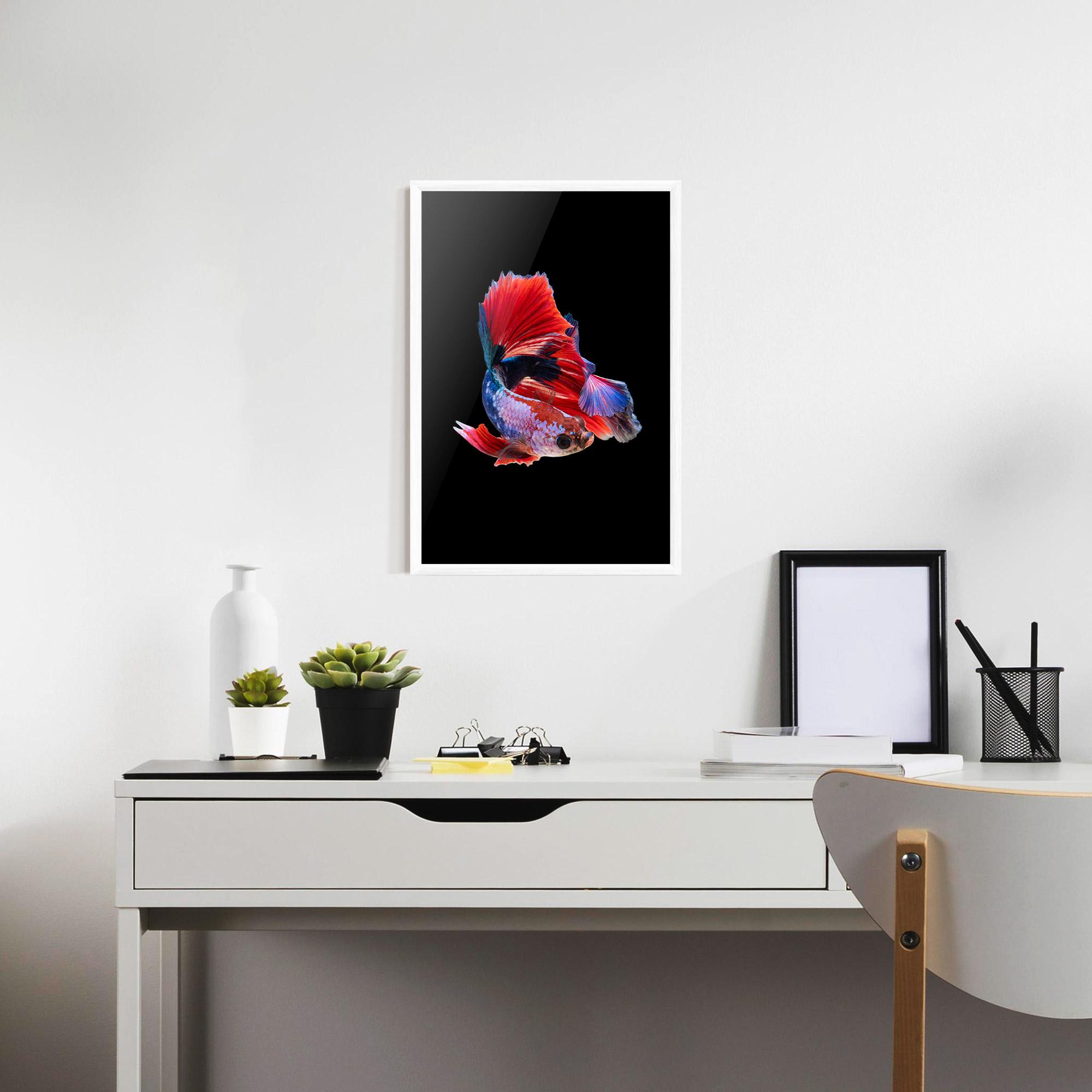 Plakat w Ramie Red Black Betta mockup 7