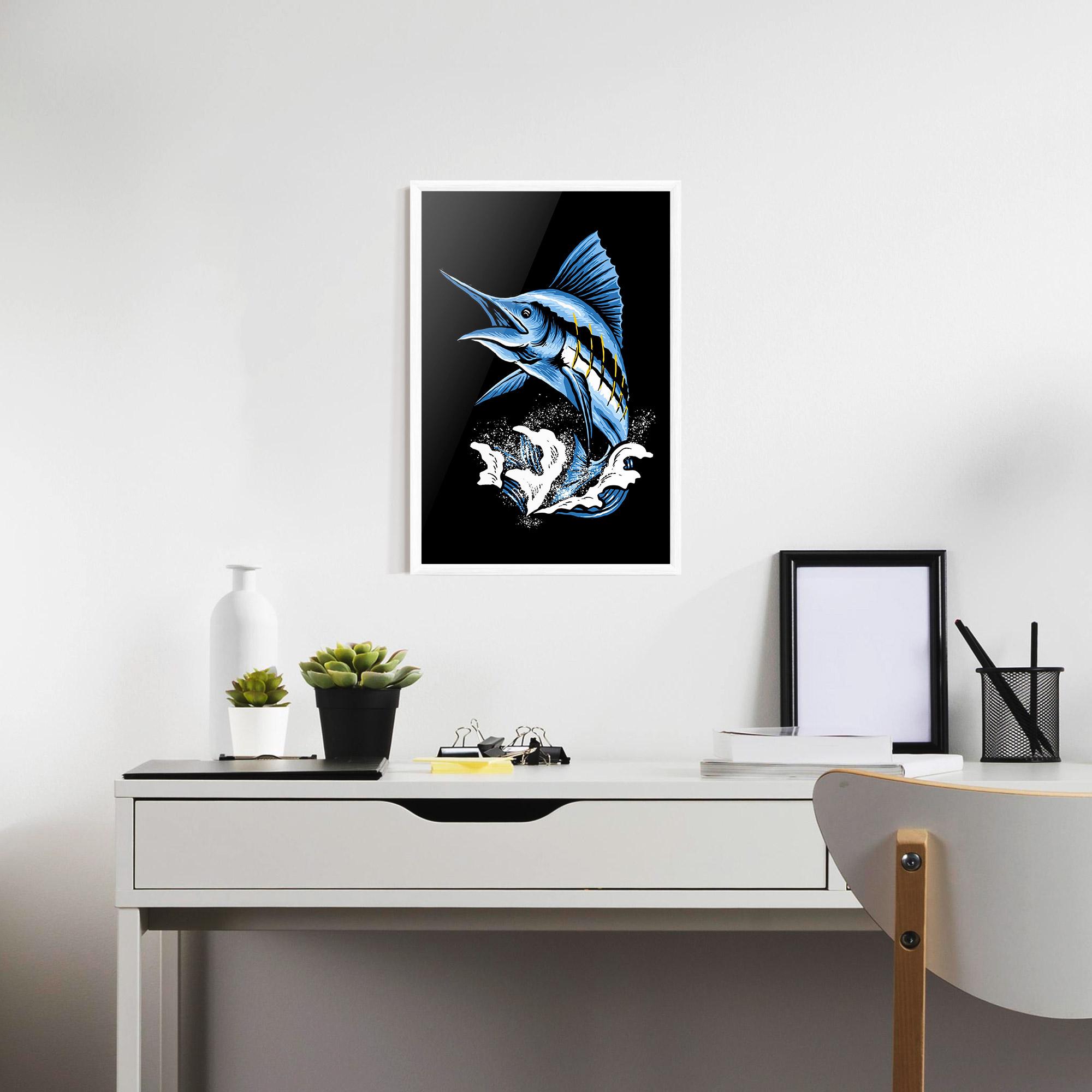 Plakat w Ramie Sword Fish mockup 7