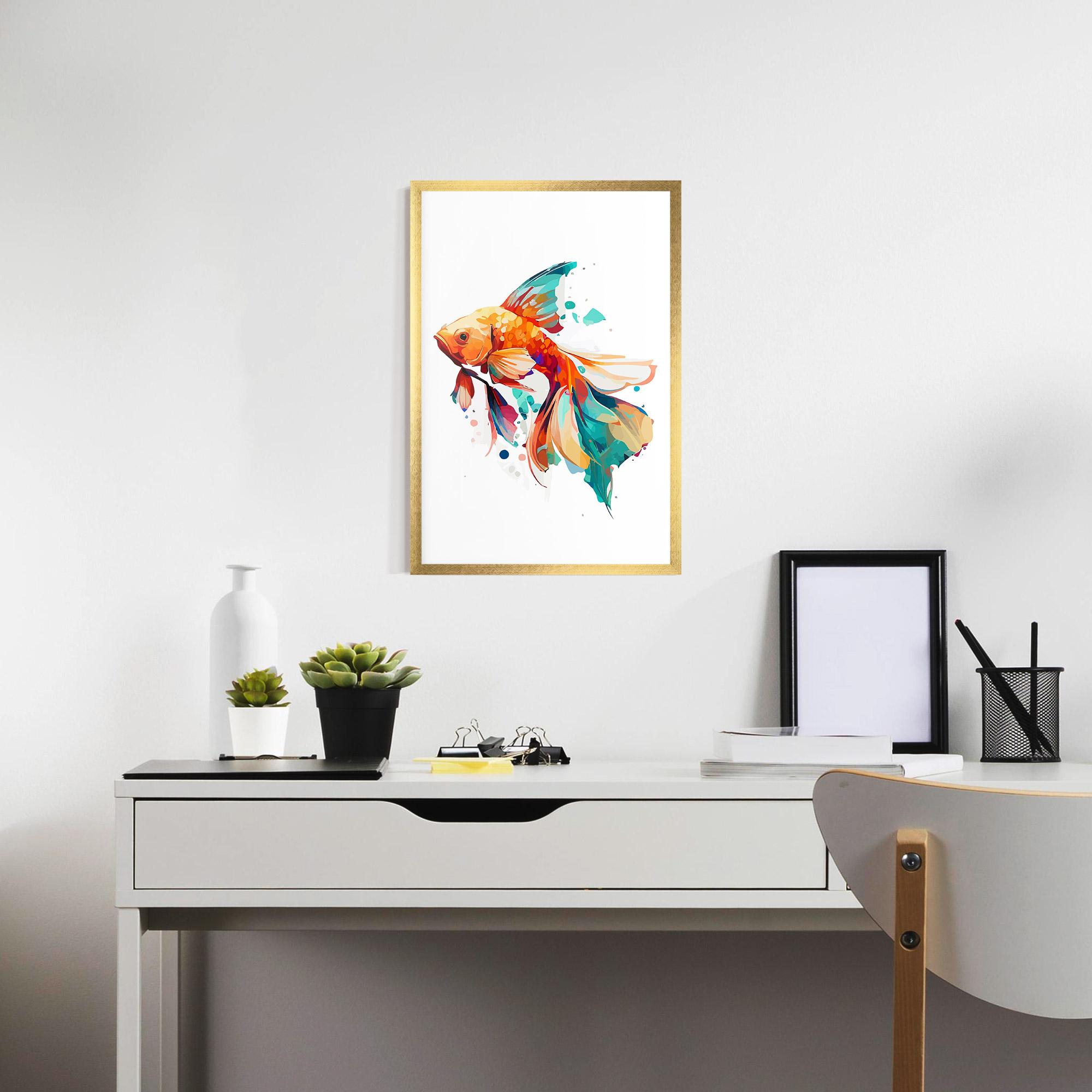 Plakat w Ramie Blue Orange Fish mockup 7