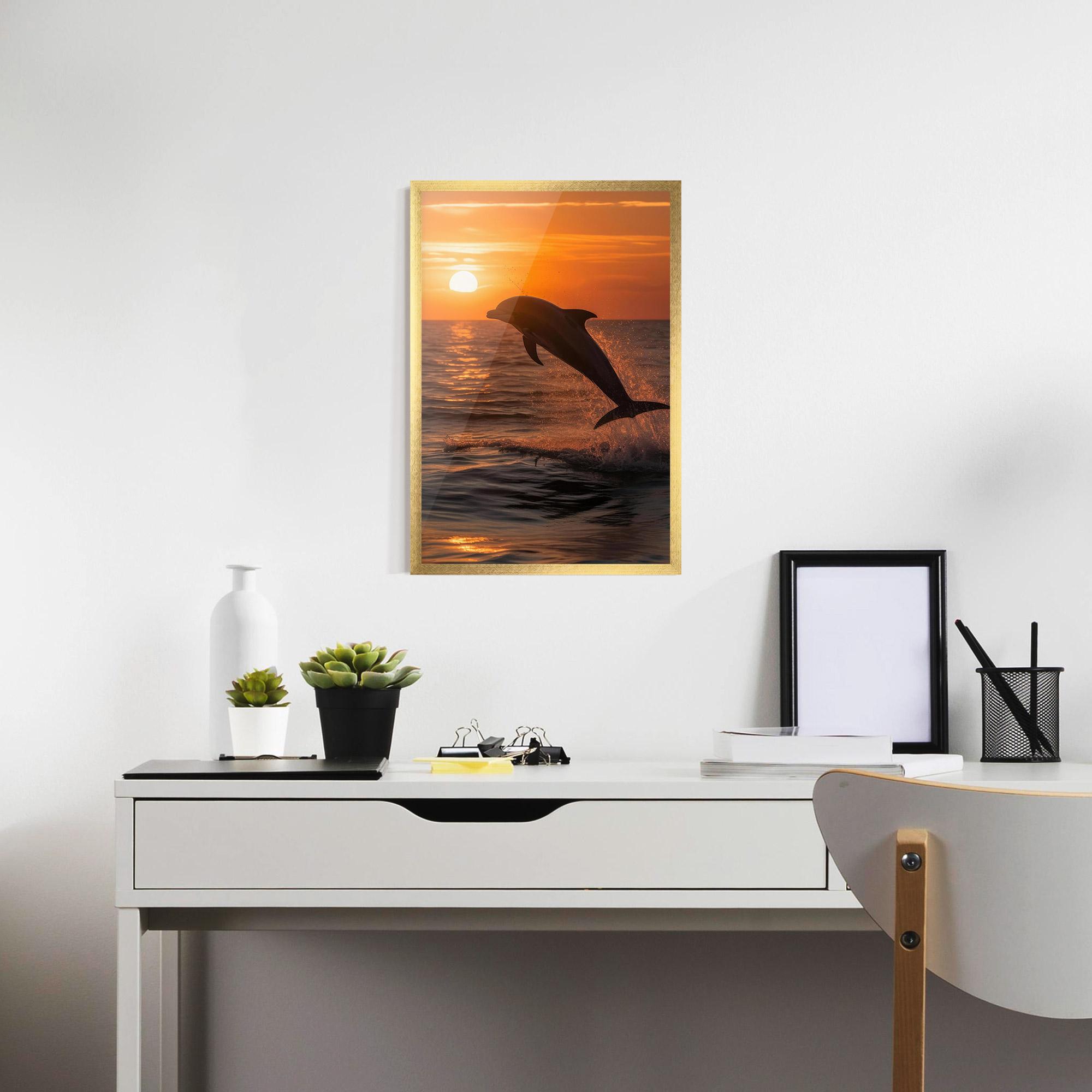 Plakat w Ramie Dolphin Jump mockup 7