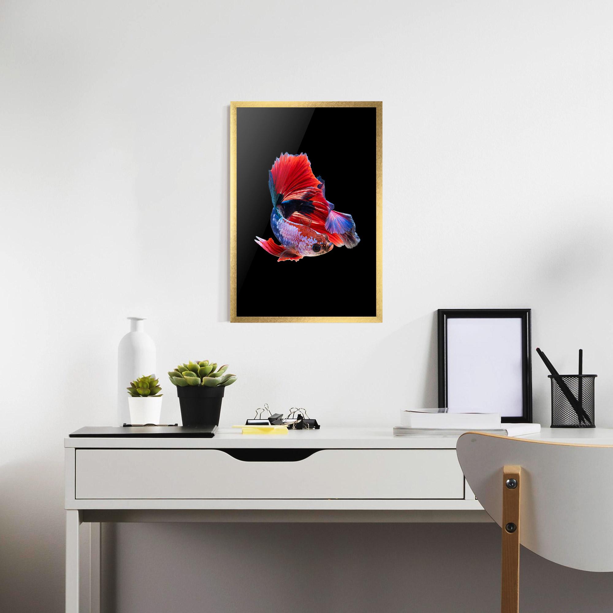 Plakat w Ramie Red Black Betta mockup 7
