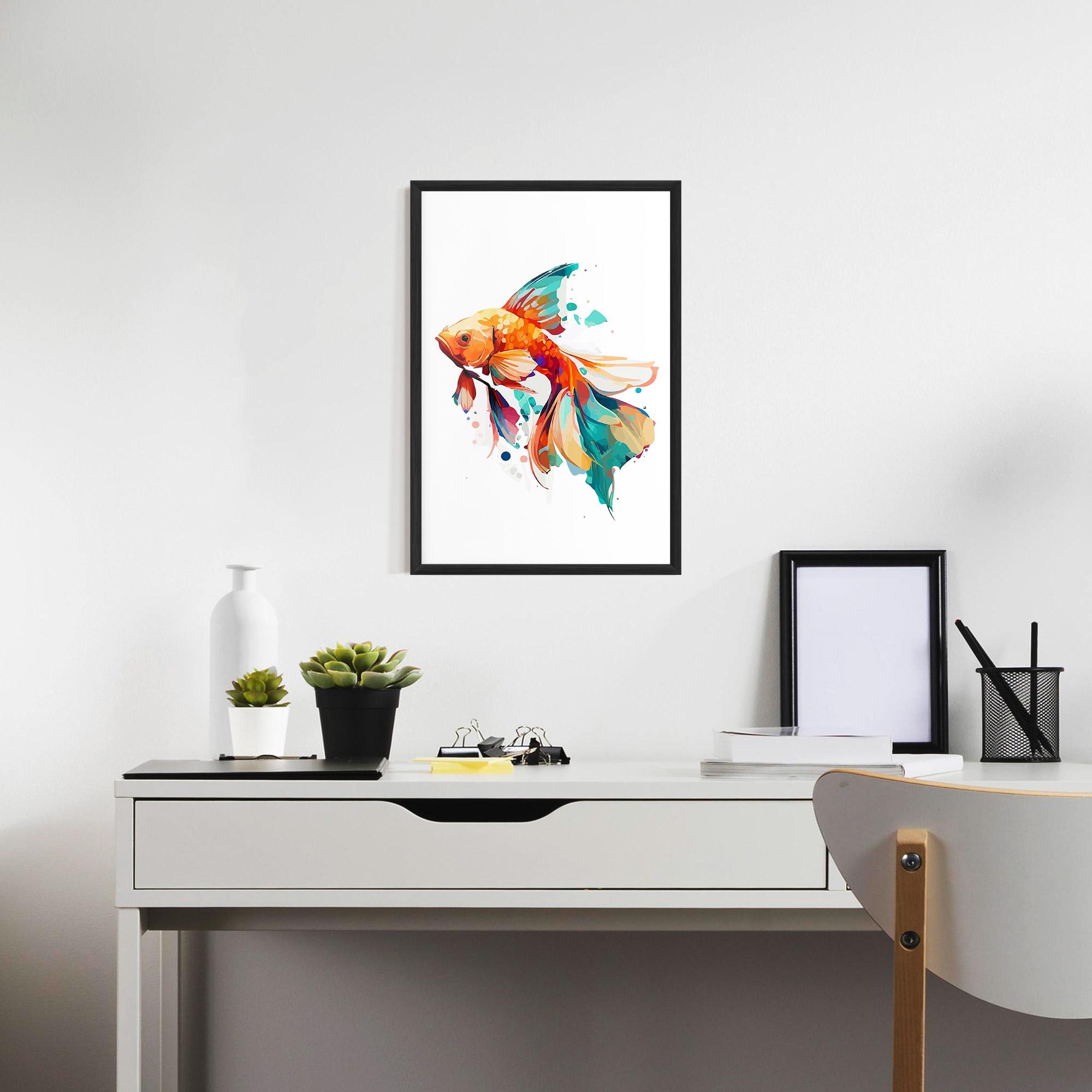 Plakat w Ramie Blue Orange Fish mockup 7