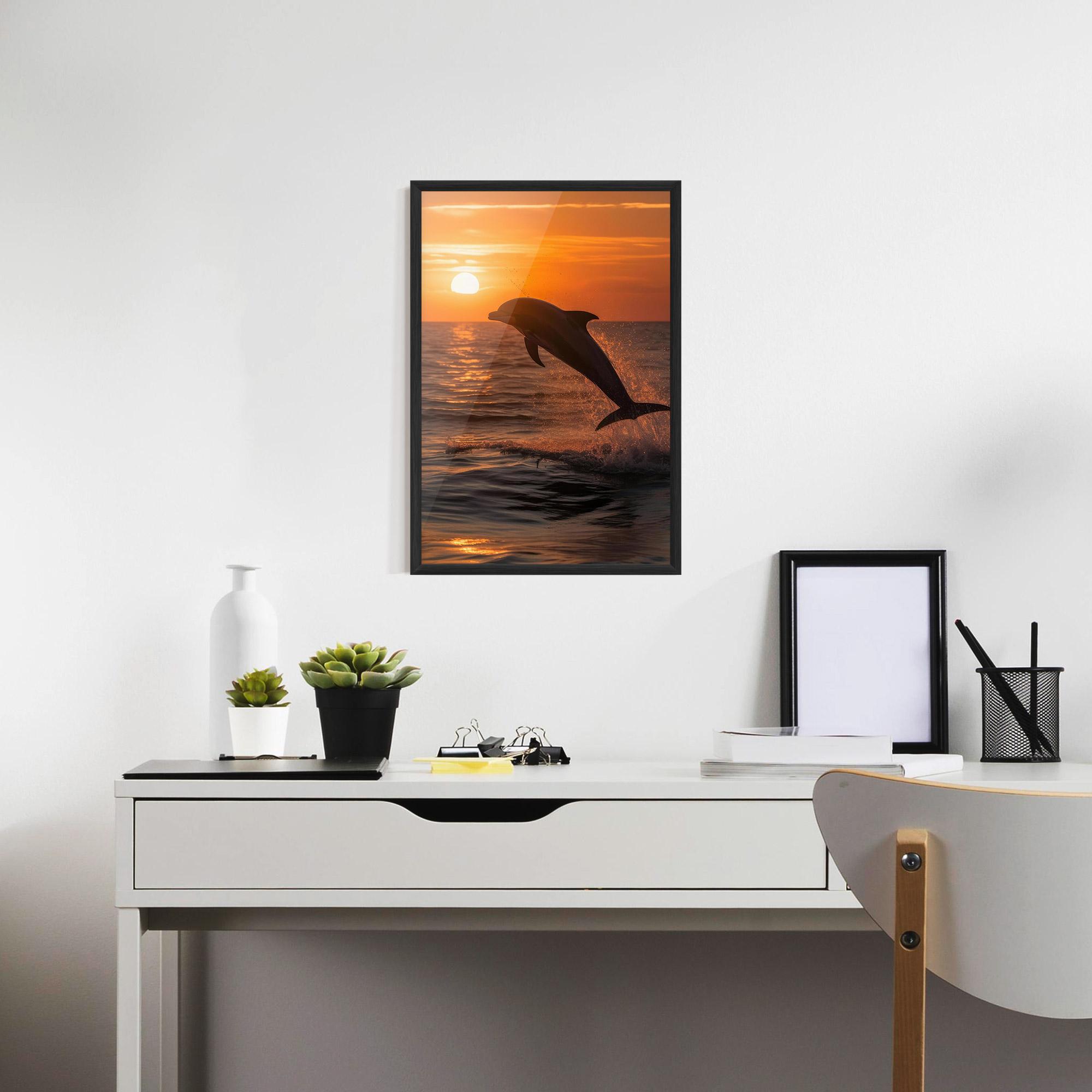 Plakat w Ramie Dolphin Jump mockup 7