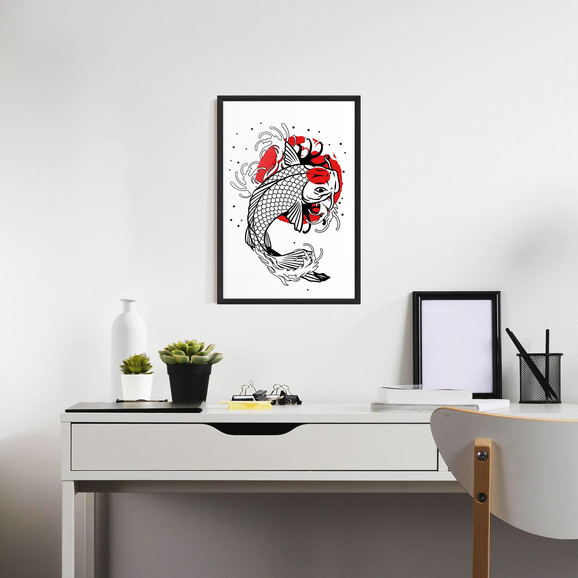 Plakat w Ramie Koi Design mockup 7