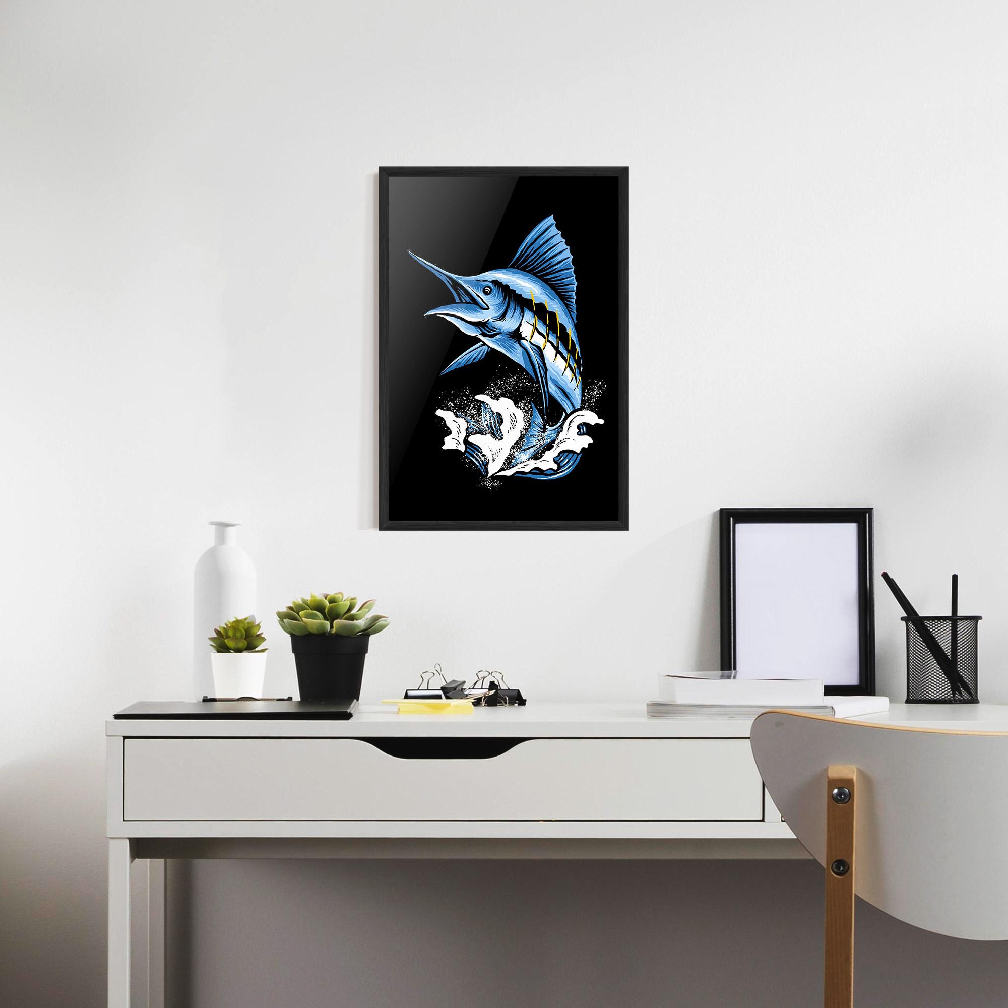 Plakat w Ramie Sword Fish mockup 7