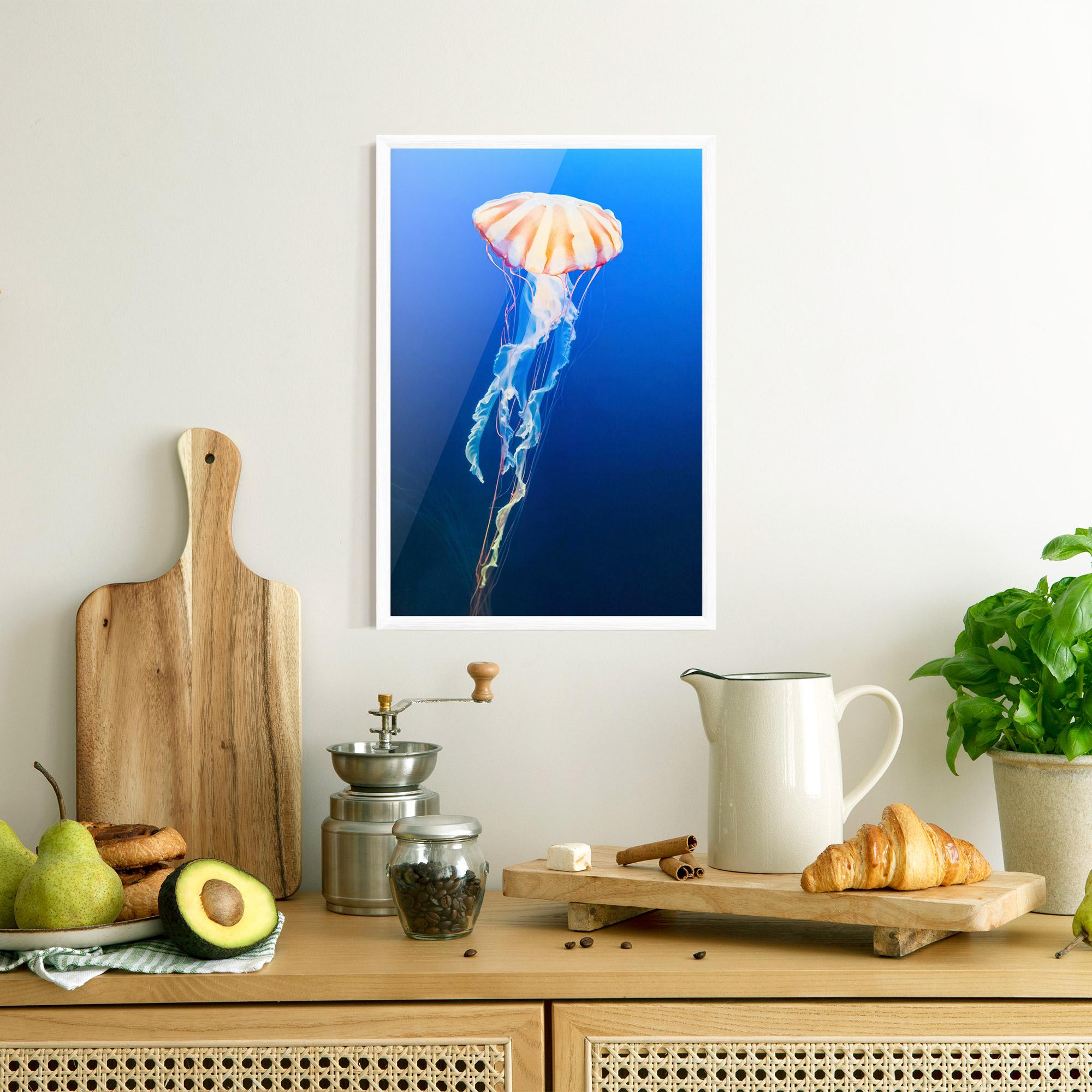 Plakat w Ramie Cream Jellyfish mockup 8