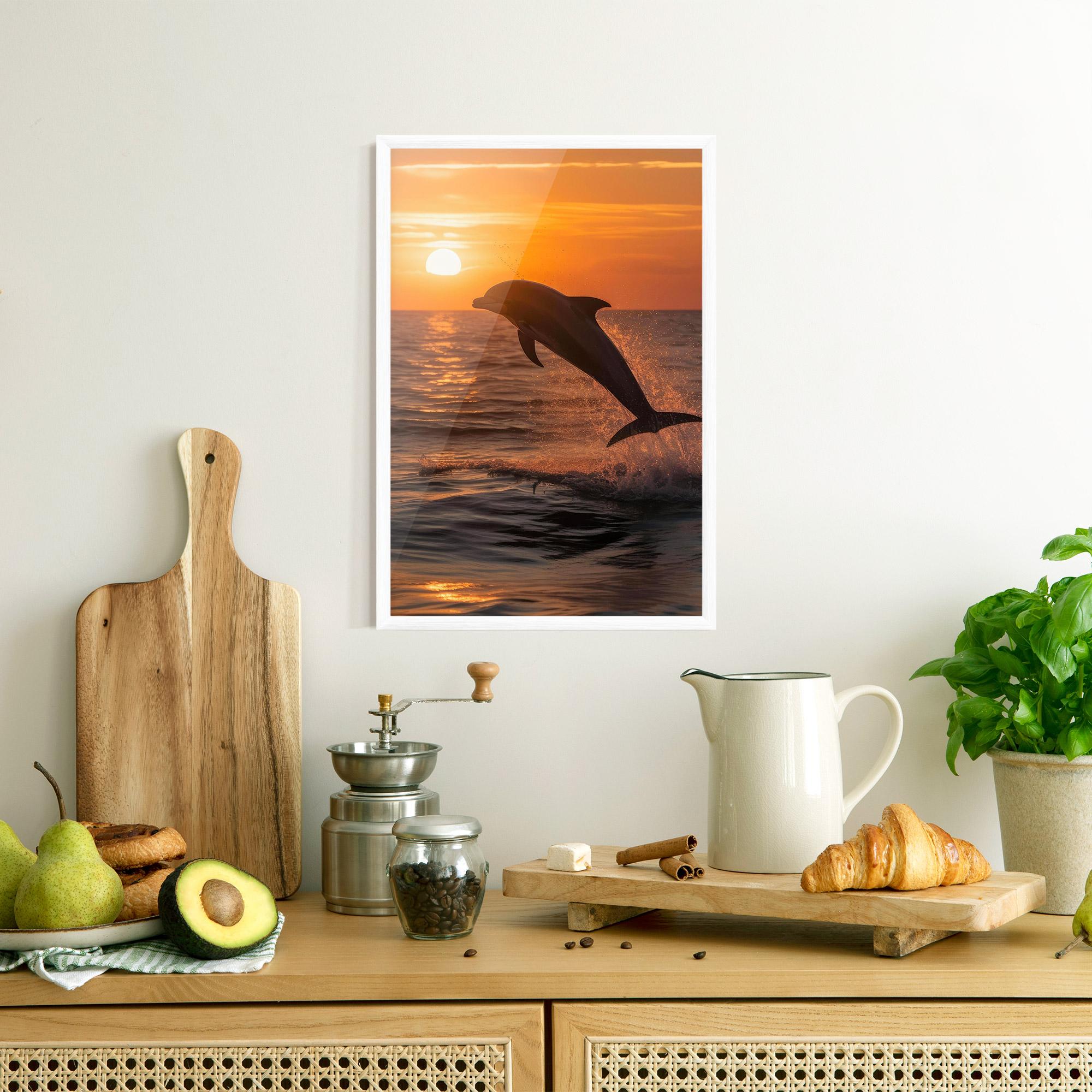 Plakat w Ramie Dolphin Jump mockup 8