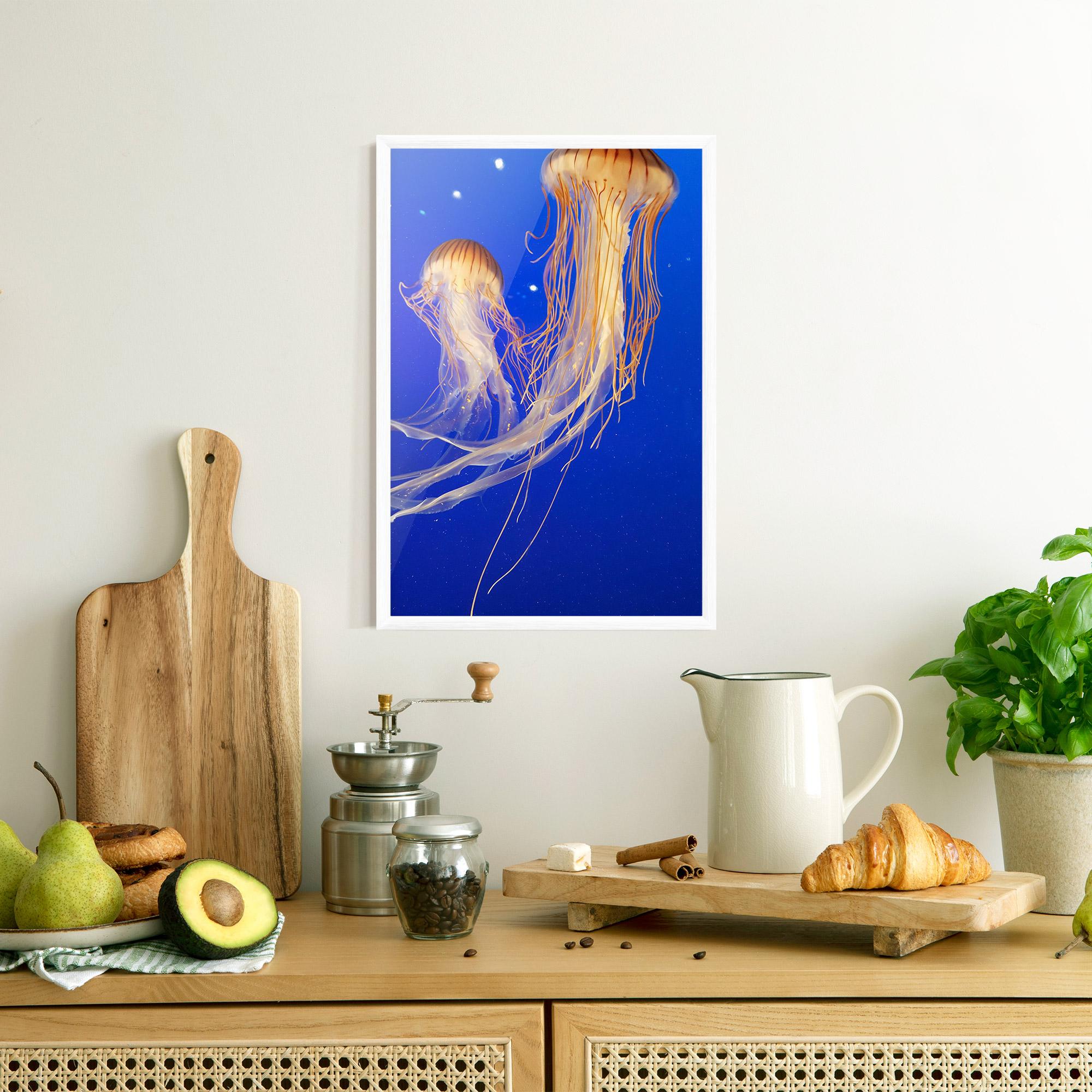 Plakat w Ramie Light Orange Jellyfish mockup 8