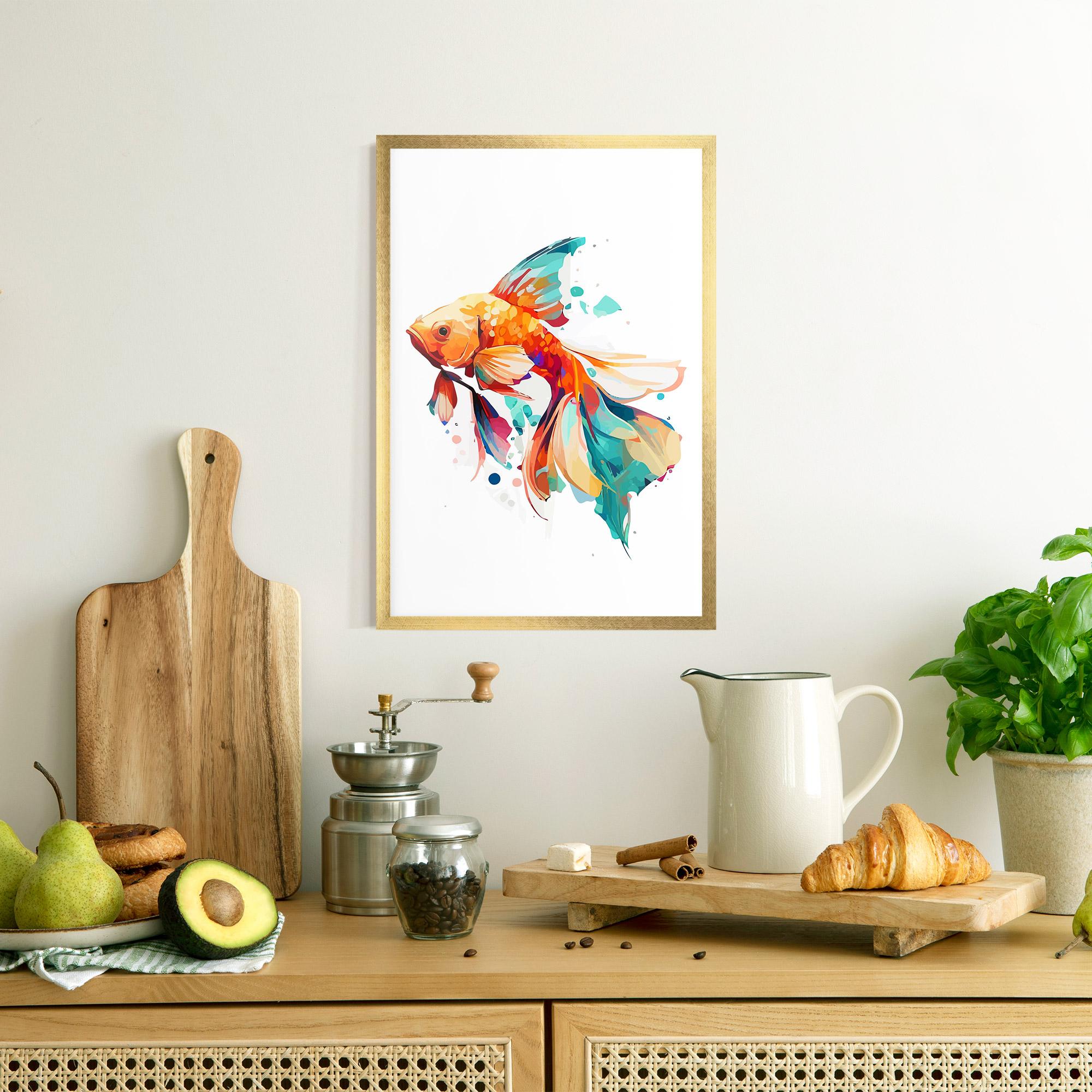Plakat w Ramie Blue Orange Fish mockup 8