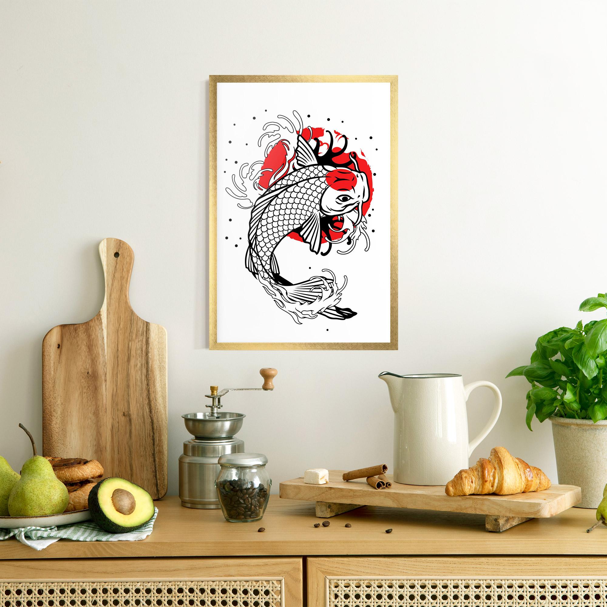 Plakat w Ramie Koi Design mockup 8