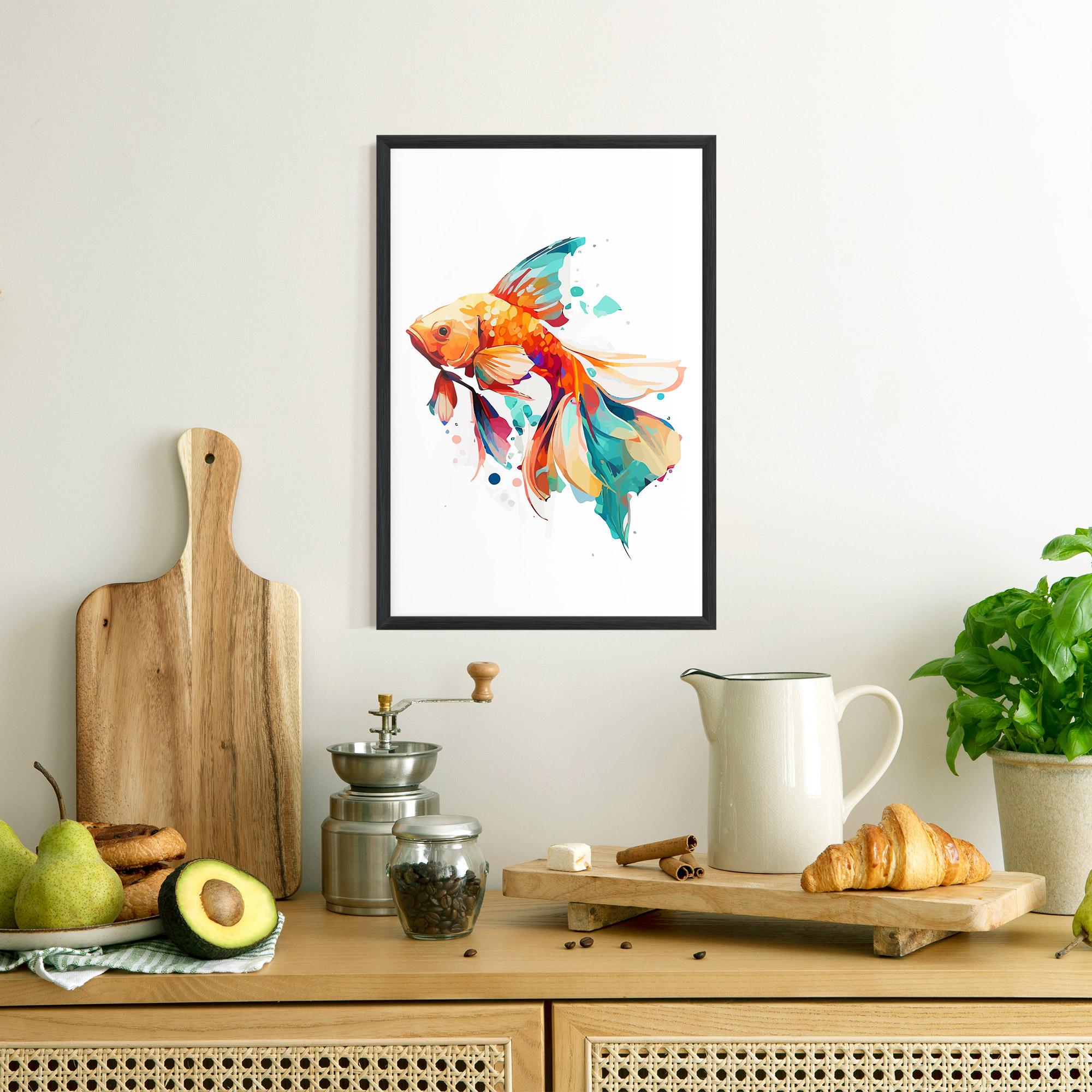 Plakat w Ramie Blue Orange Fish mockup 8