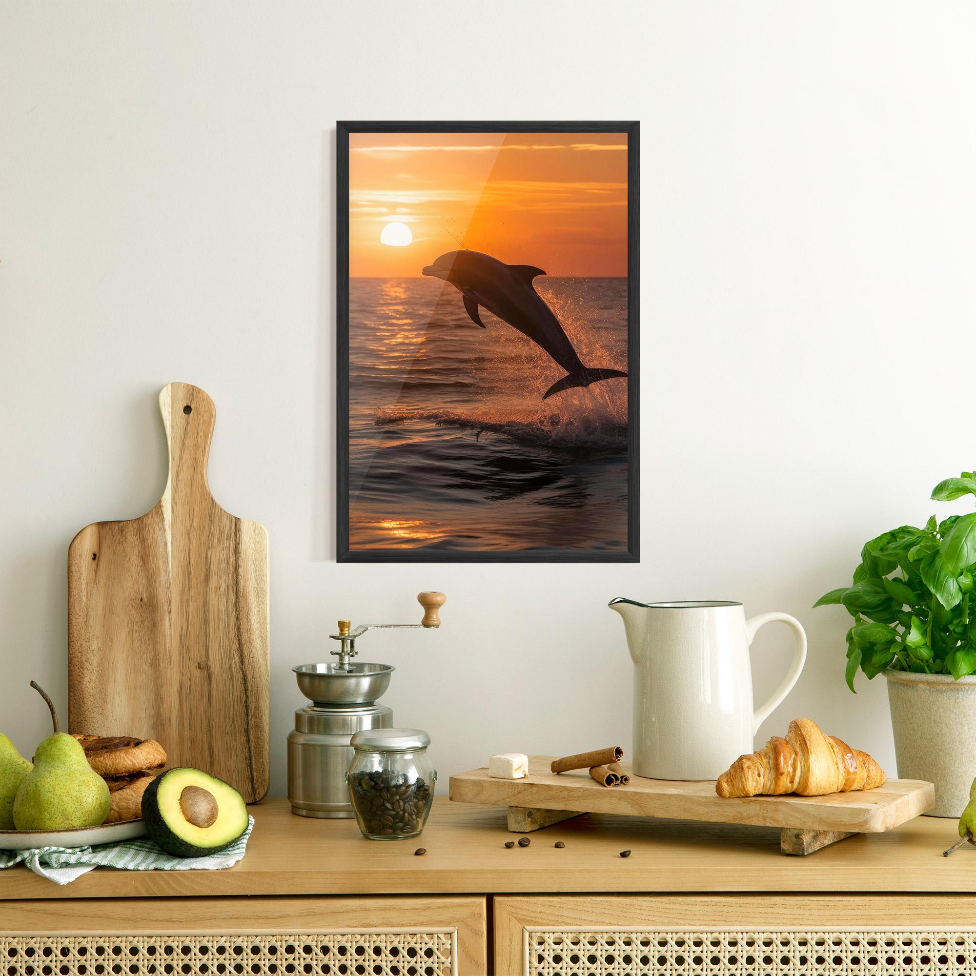 Plakat w Ramie Dolphin Jump mockup 8