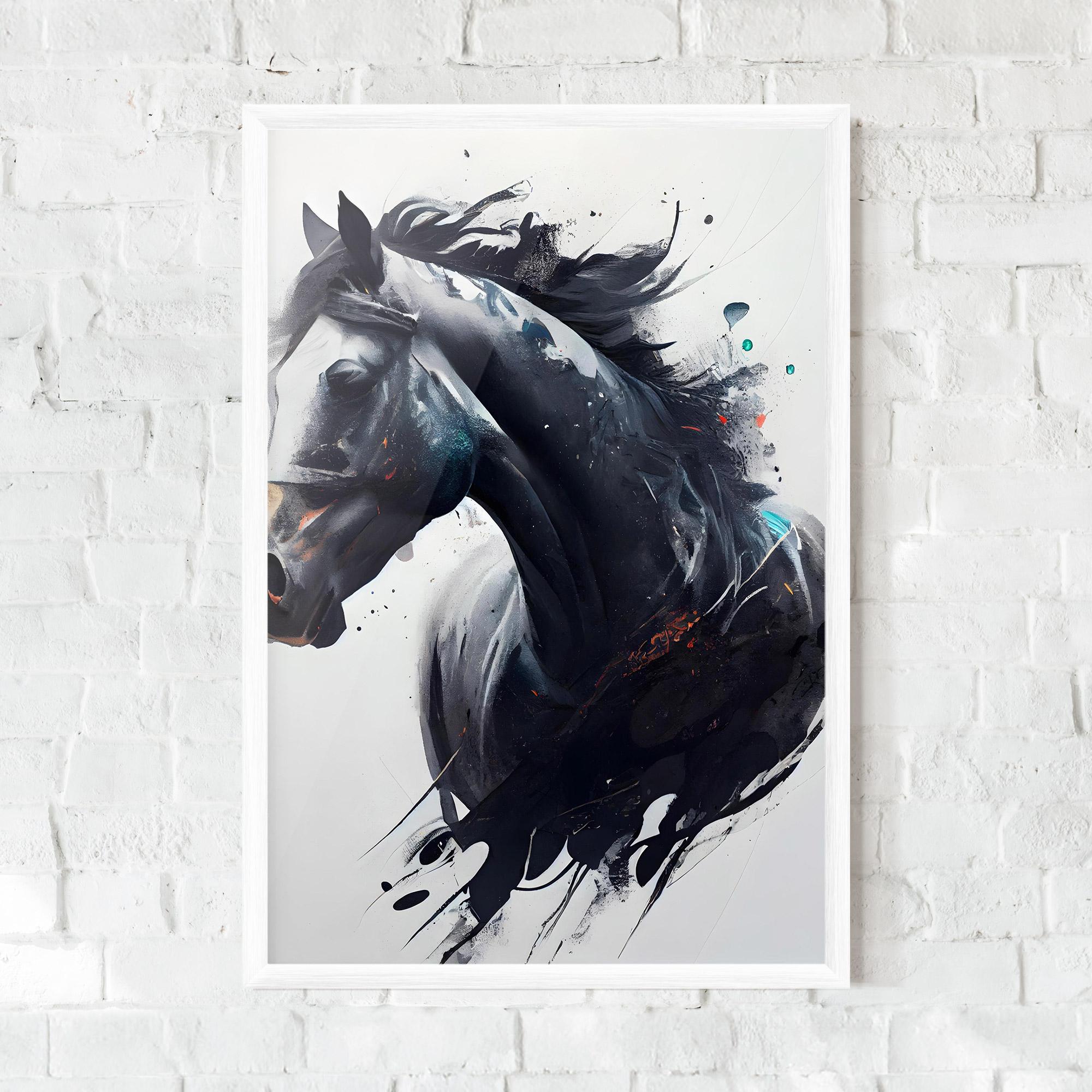 Plakat w Ramie Black Paint Horse mockup 0