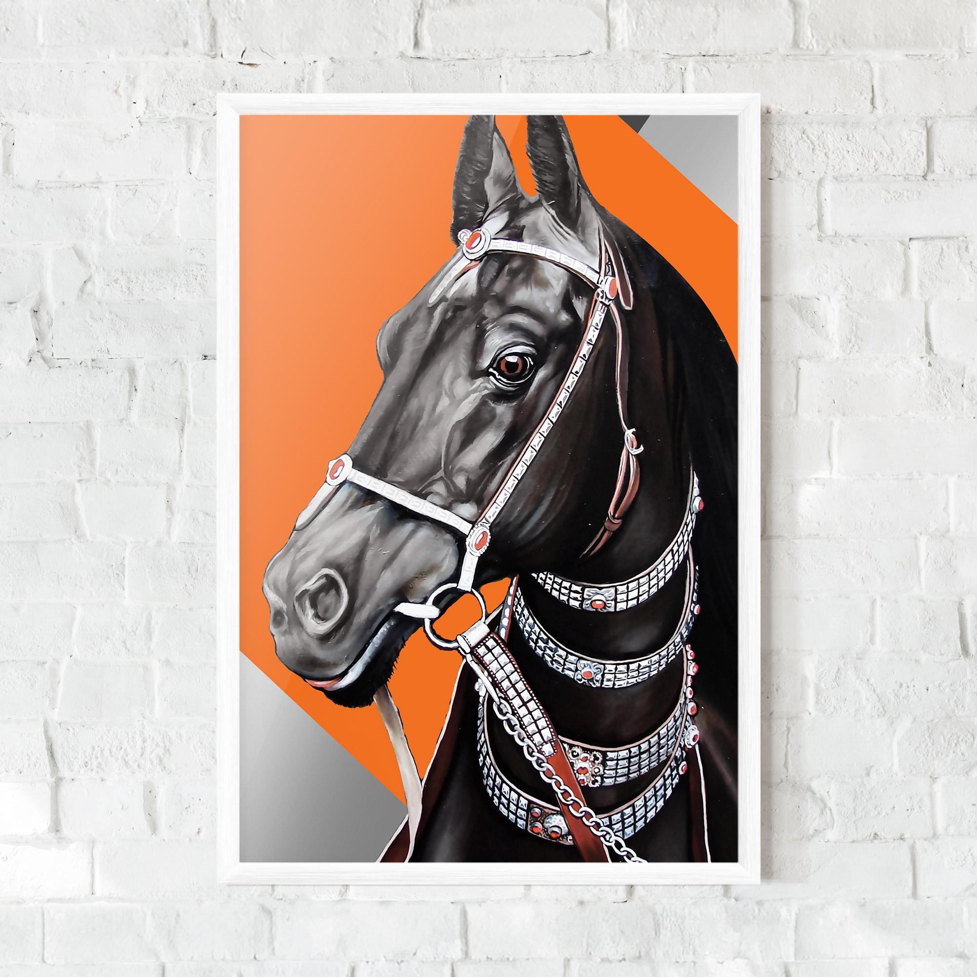 Plakat w Ramie Fashion Horse mockup 0