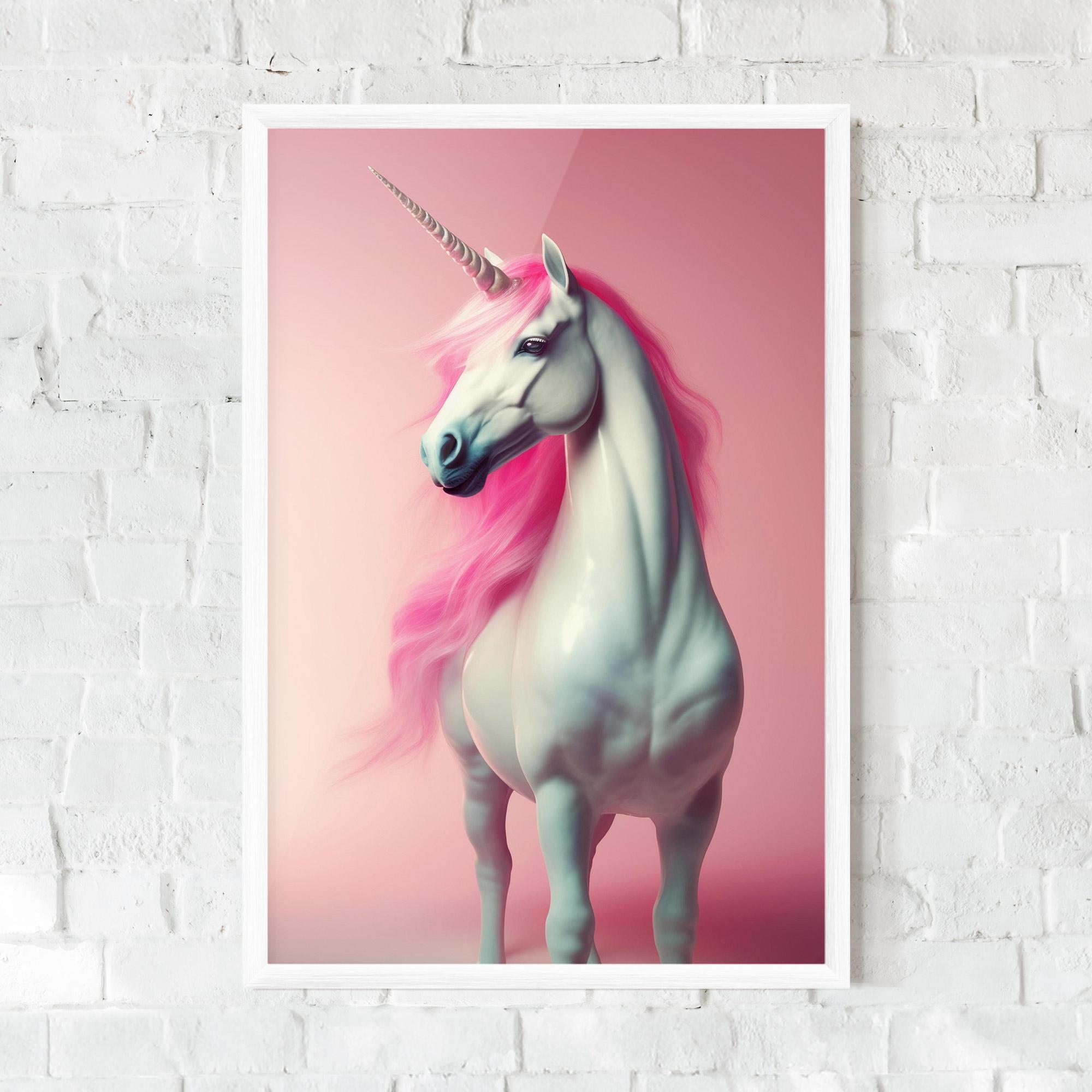 Plakat w Ramie Pink Unicorn mockup 0