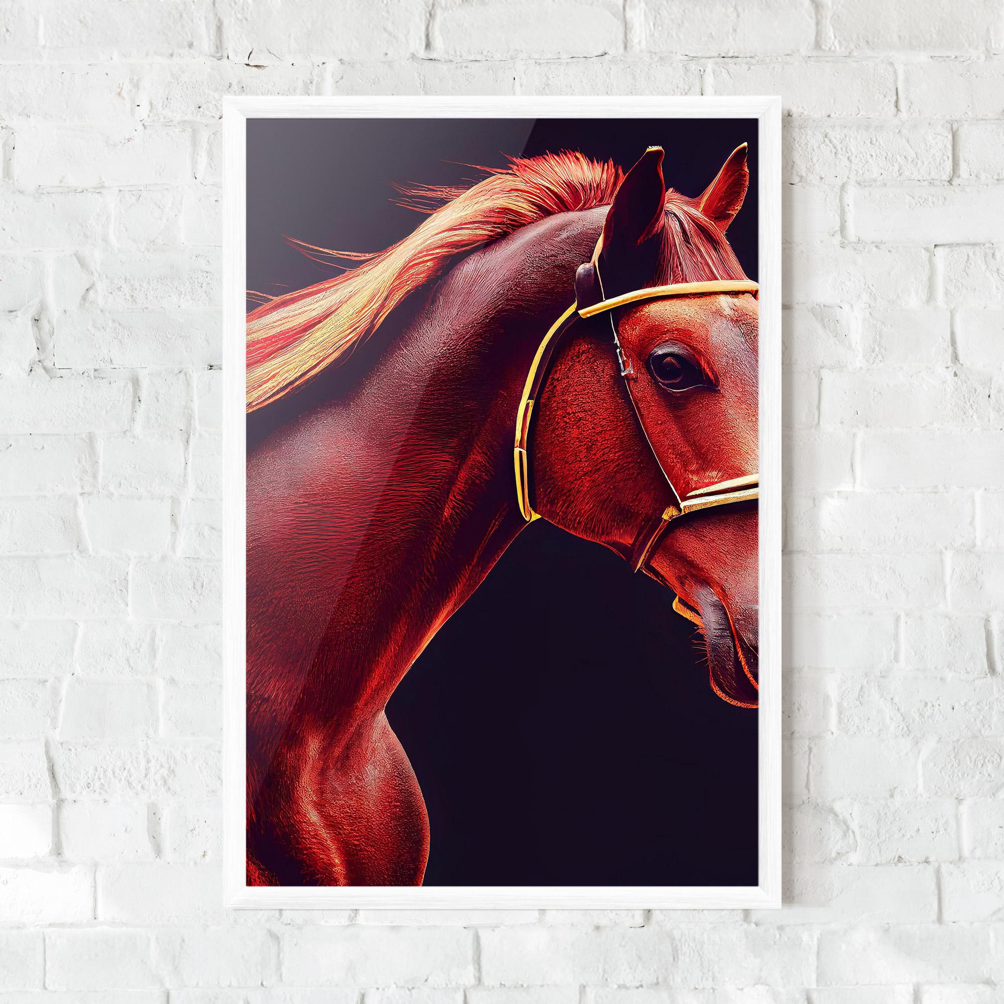 Plakat w Ramie Red Horse Portrait mockup 0