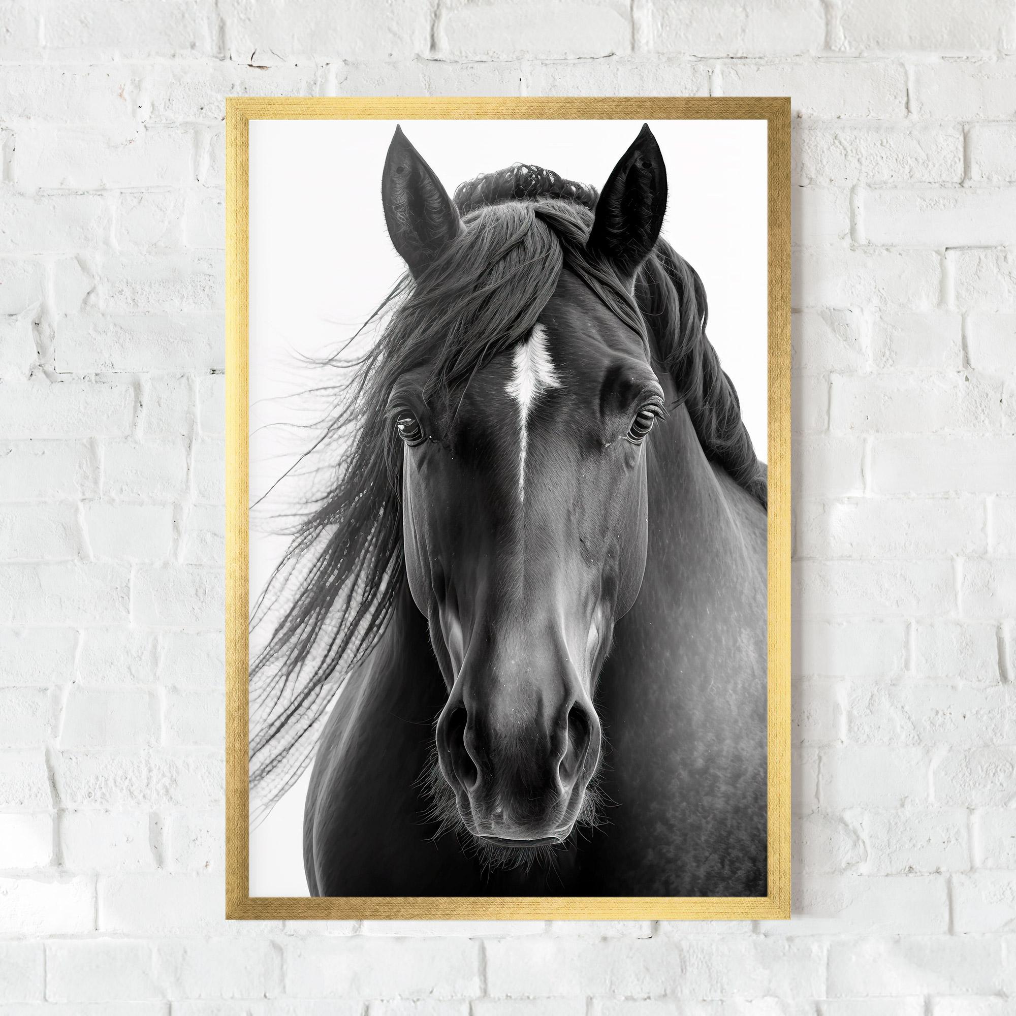Plakat w Ramie Close Up Horse mockup 0