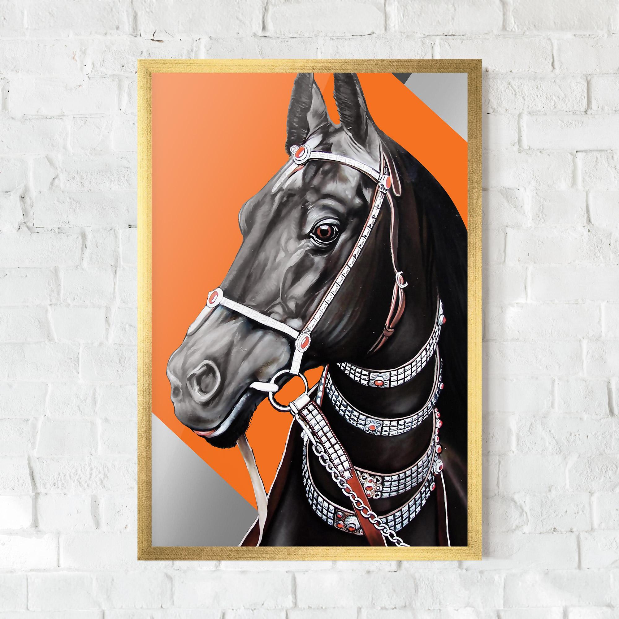 Plakat w Ramie Fashion Horse mockup 0
