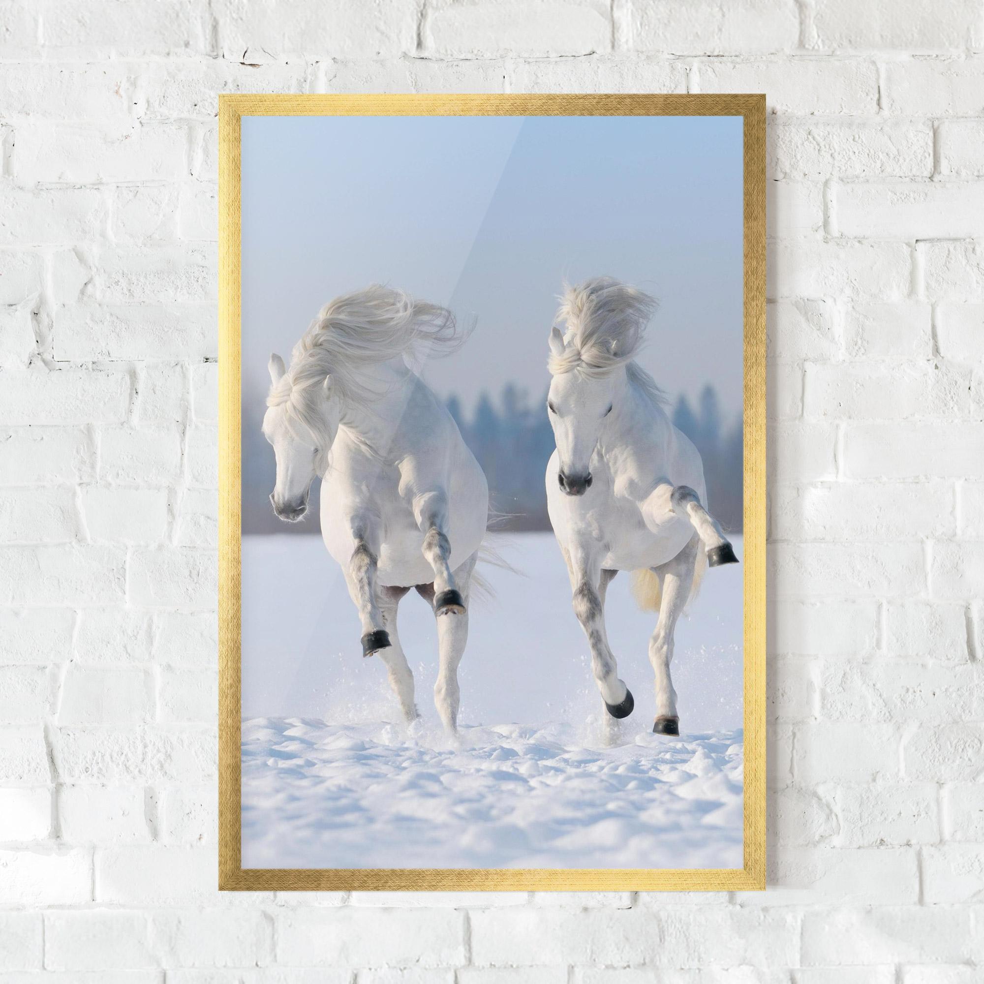 Plakat w Ramie Happy Horses Running mockup 0