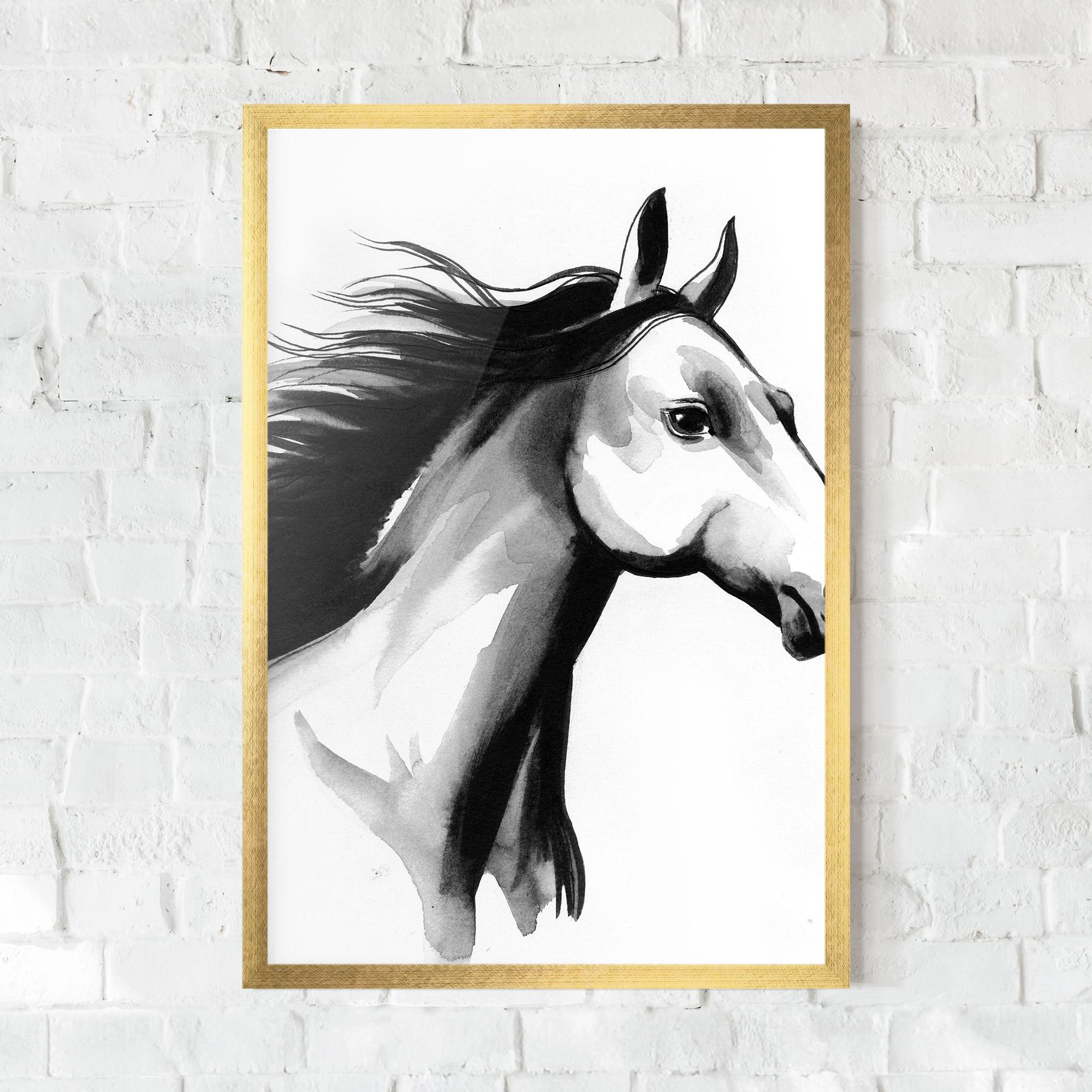 Plakat w Ramie Ink Watercolor Horse mockup 0