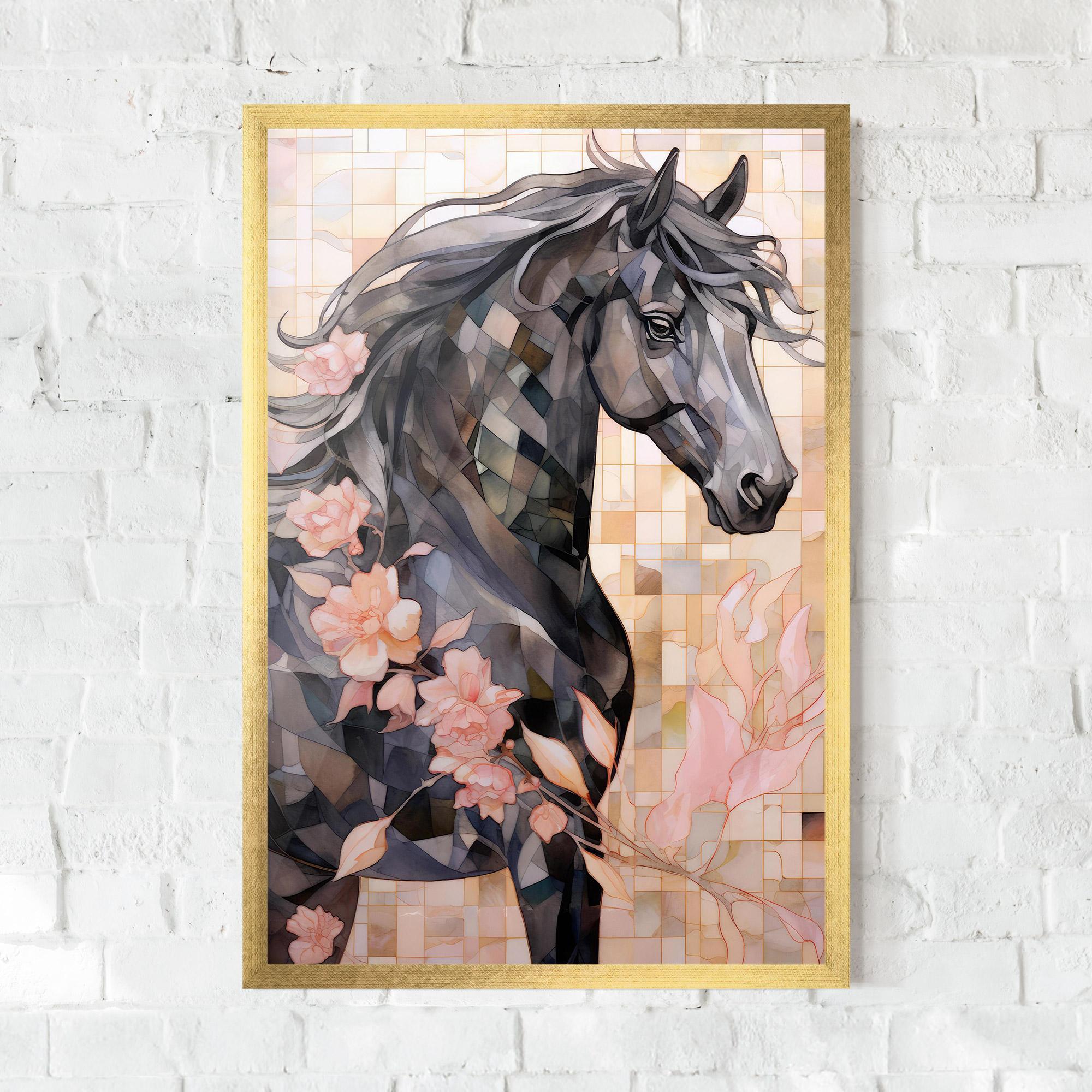 Plakat w Ramie Mosaic Painting Horse mockup 0