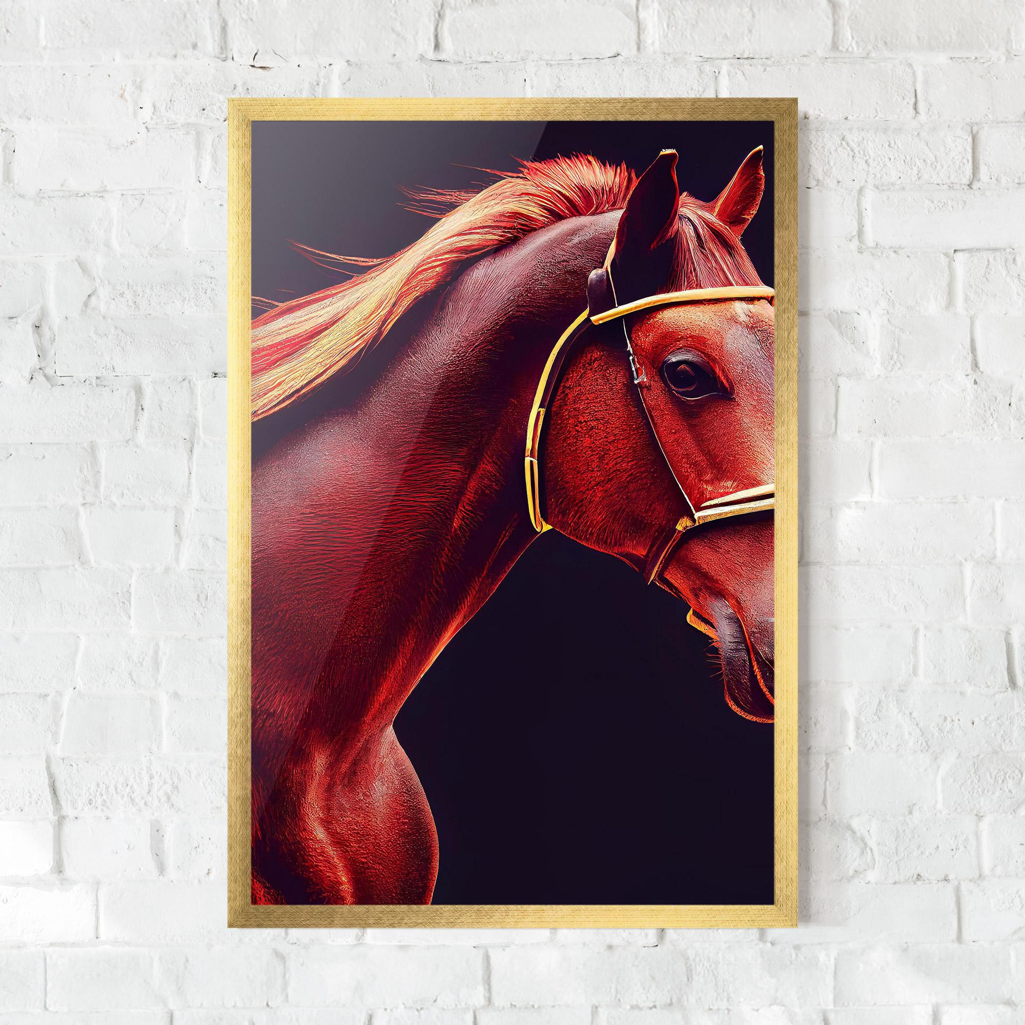 Plakat w Ramie Red Horse Portrait mockup 0