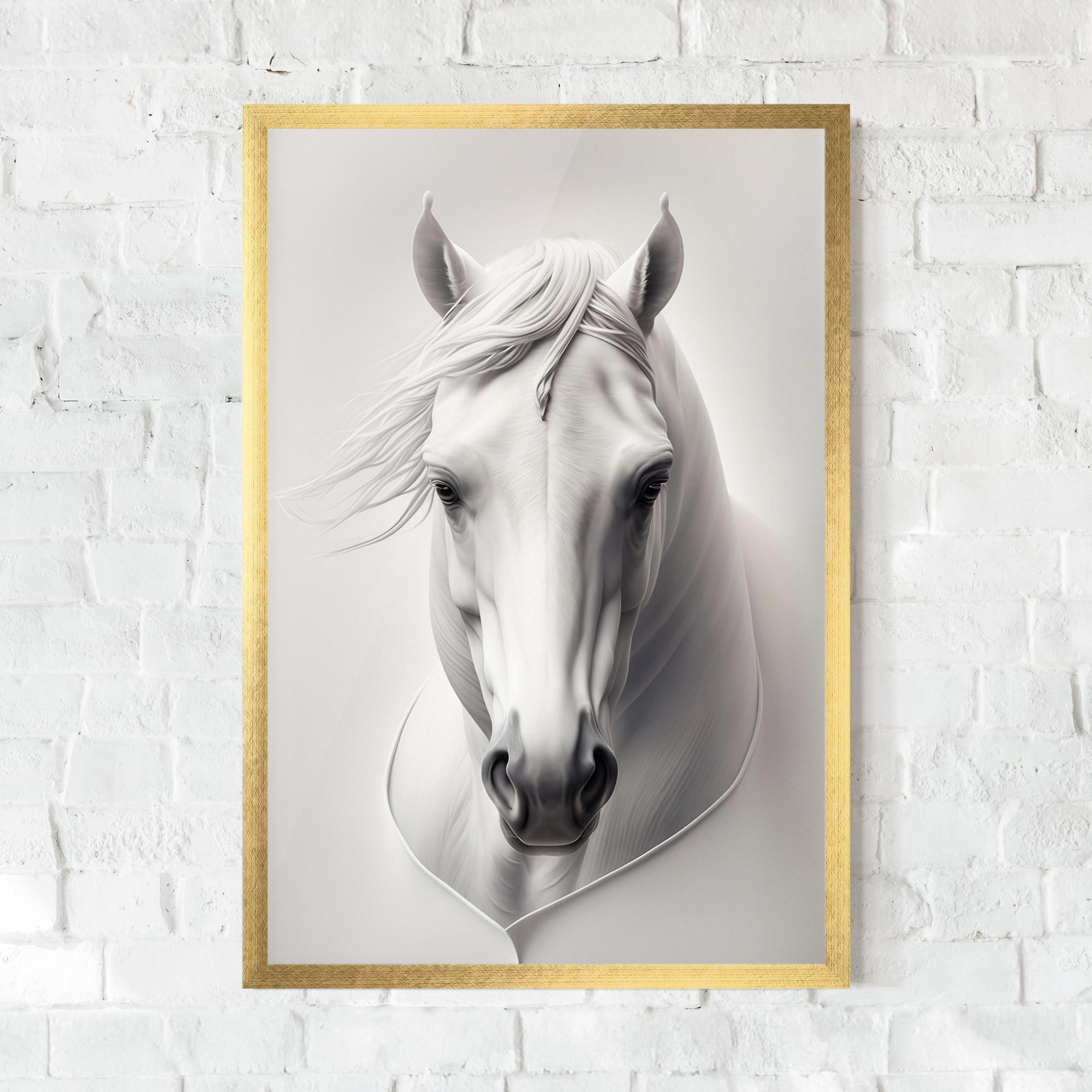 Plakat w Ramie White Horse Portrait mockup 0
