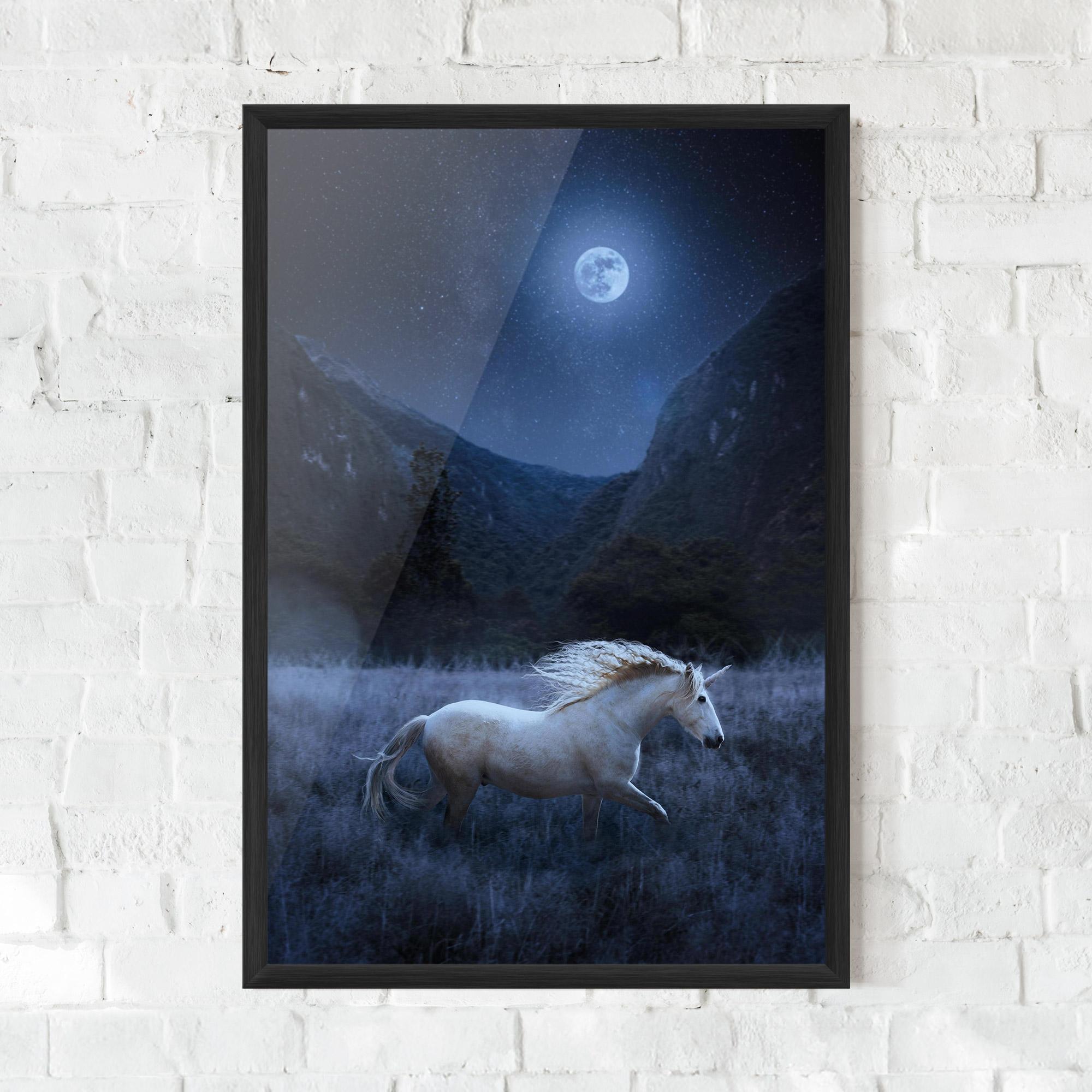 Plakat w Ramie Blue Moon Unicorn mockup 0