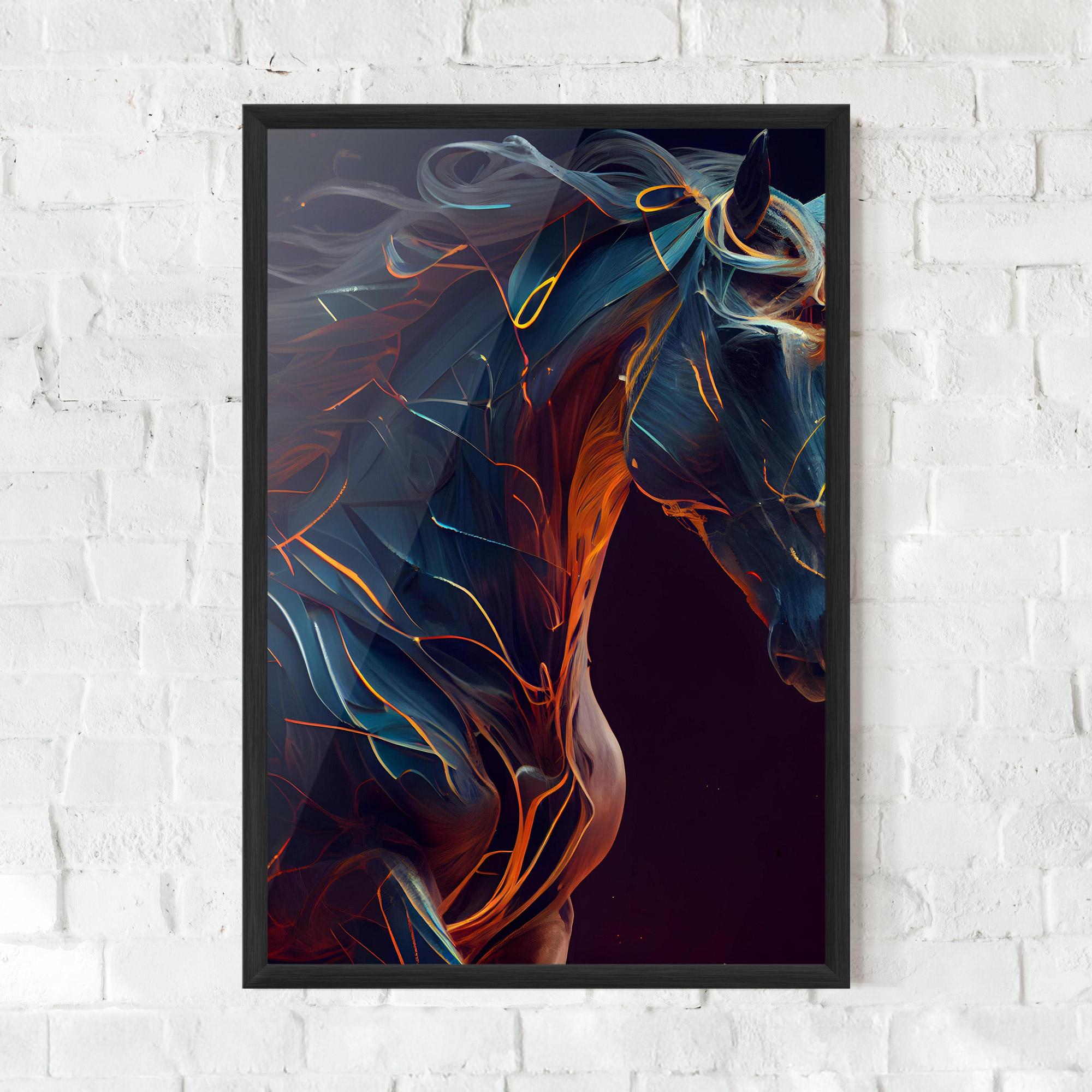 Plakat w Ramie Fire Lines Horse mockup 0