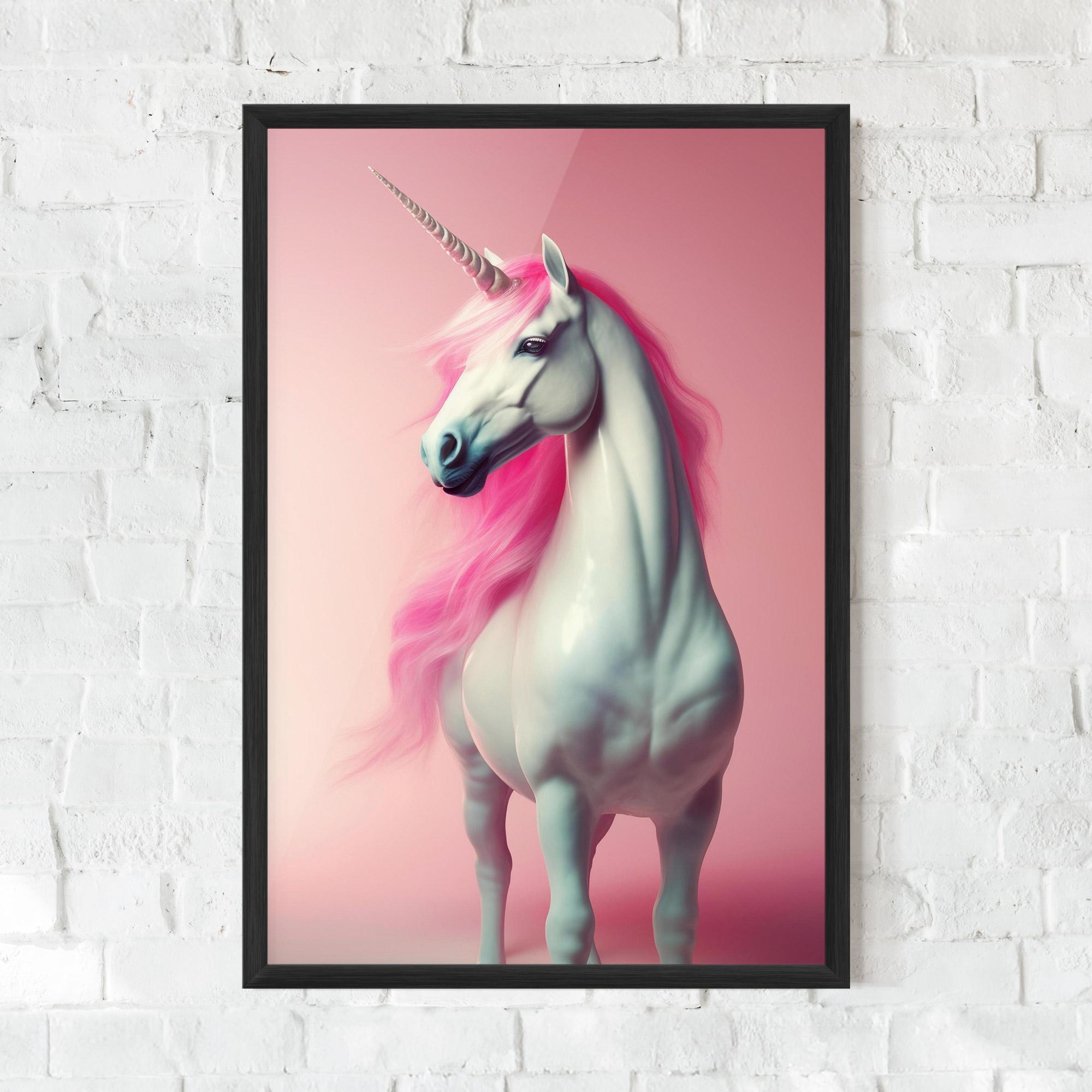 Plakat w Ramie Pink Unicorn mockup 0