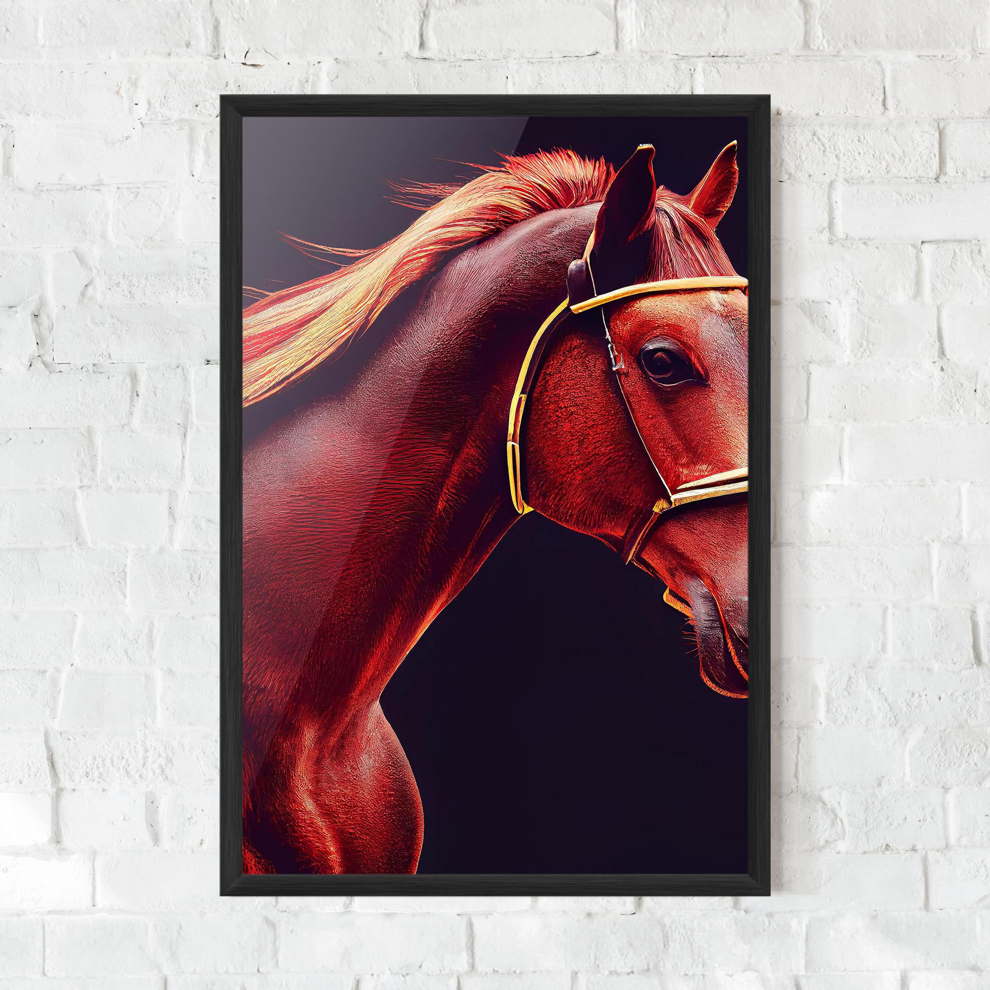 Plakat w Ramie Red Horse Portrait mockup 0