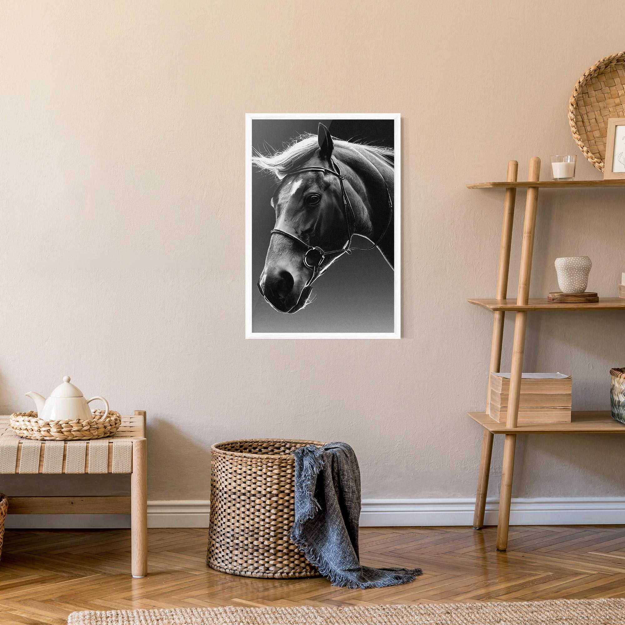 Plakat w Ramie Black Horse Profile mockup 9