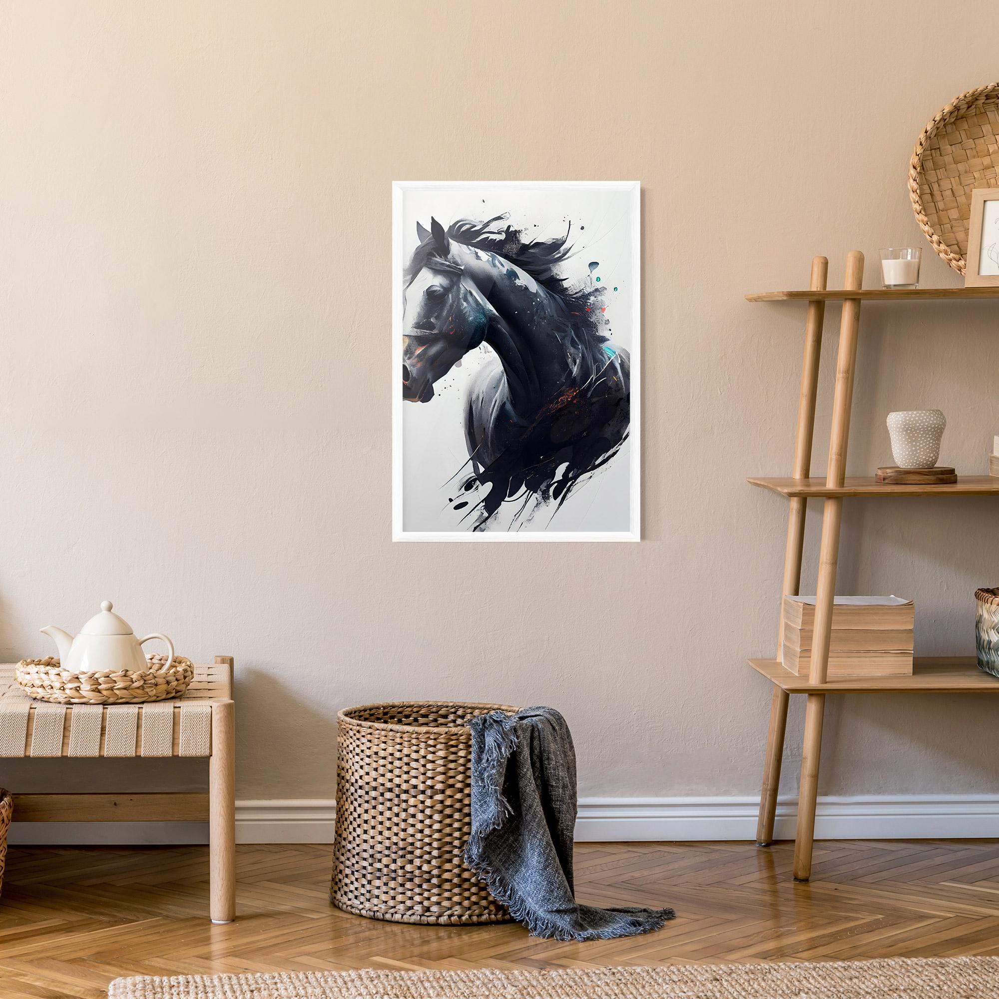 Plakat w Ramie Black Paint Horse mockup 9
