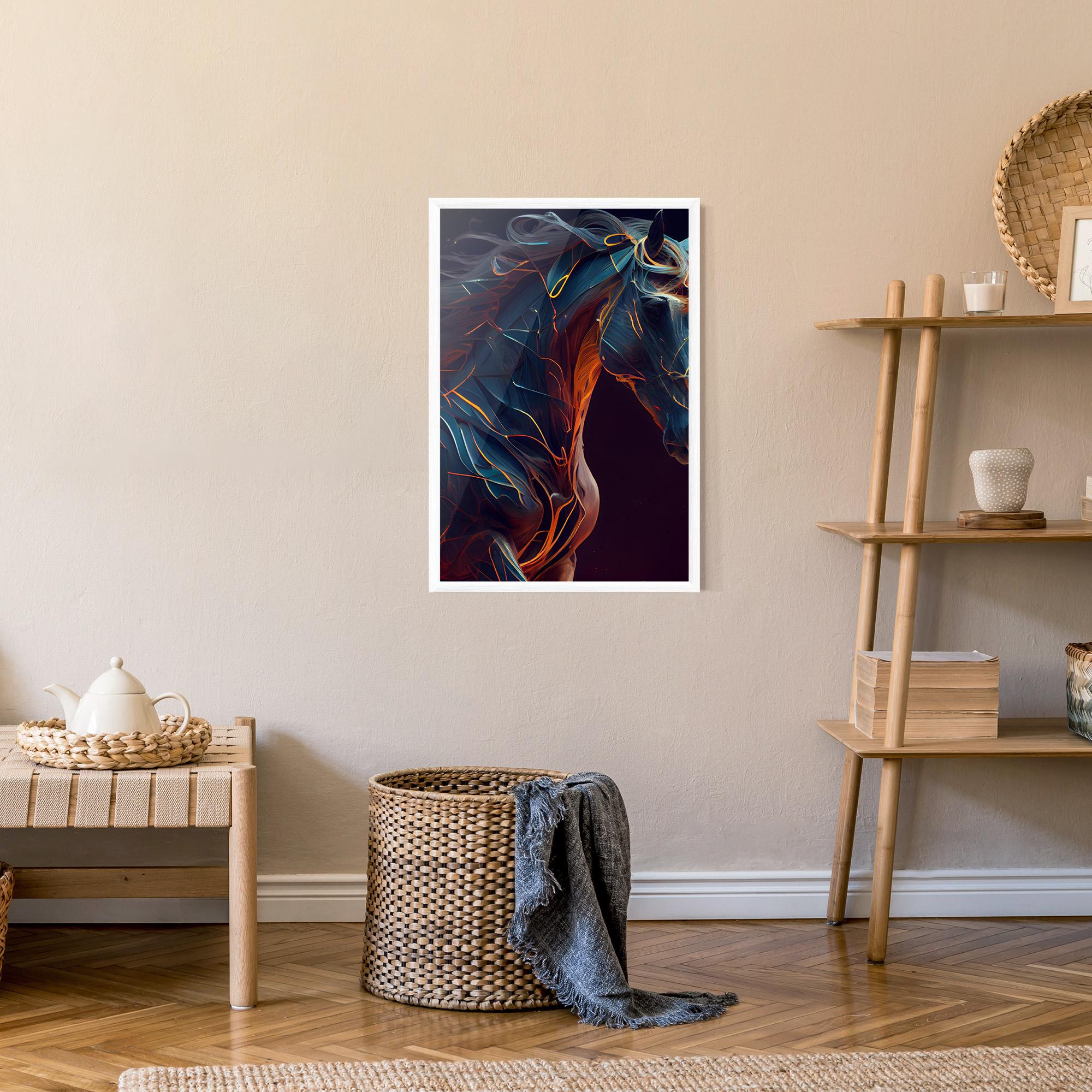 Plakat w Ramie Fire Lines Horse mockup 9