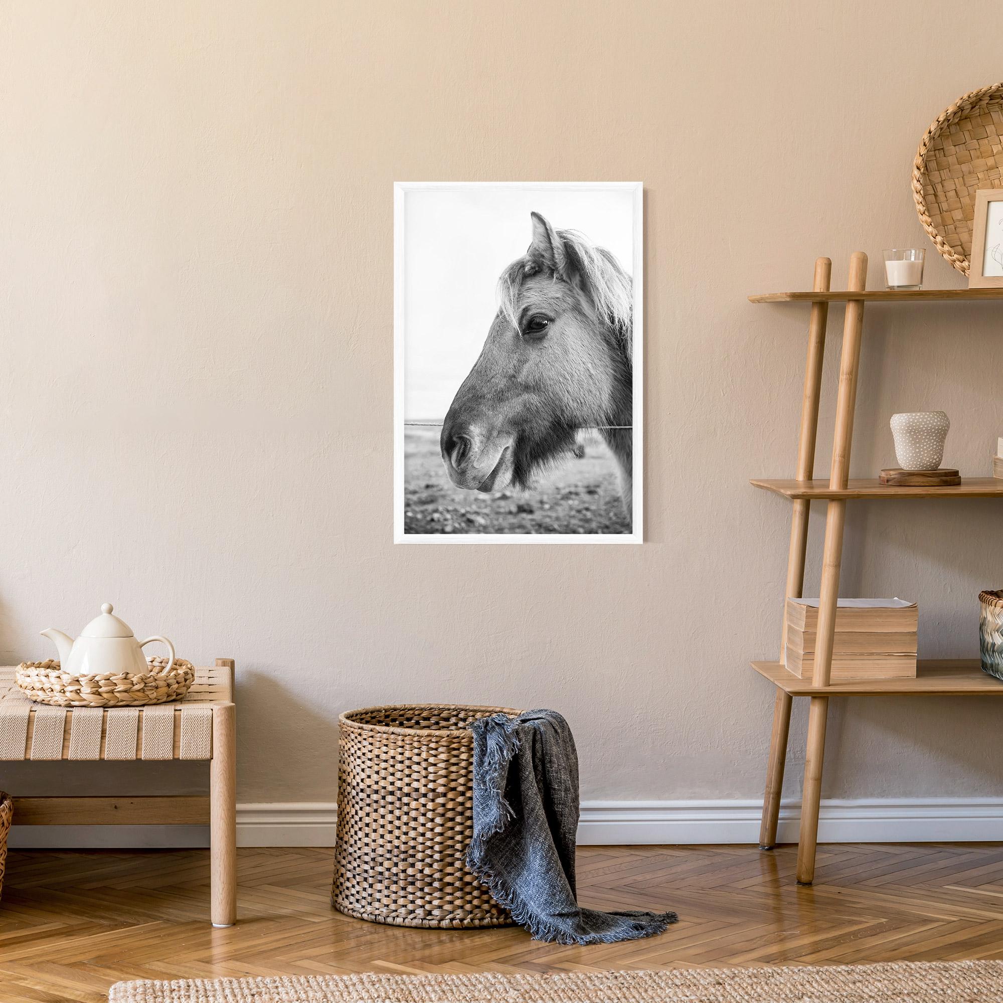 Plakat w Ramie Gray Horse Head mockup 9