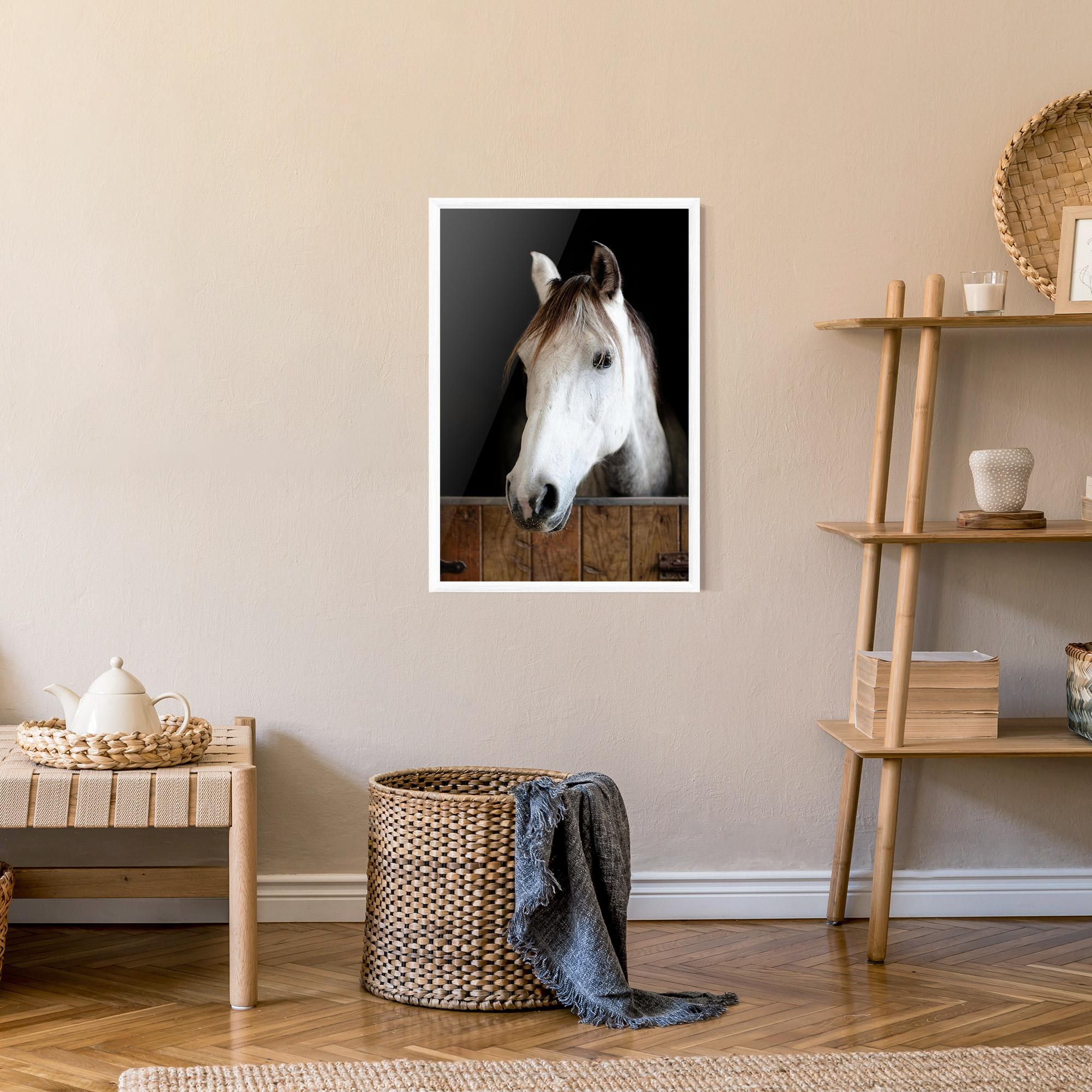 Plakat w Ramie Grey Horse Head mockup 9