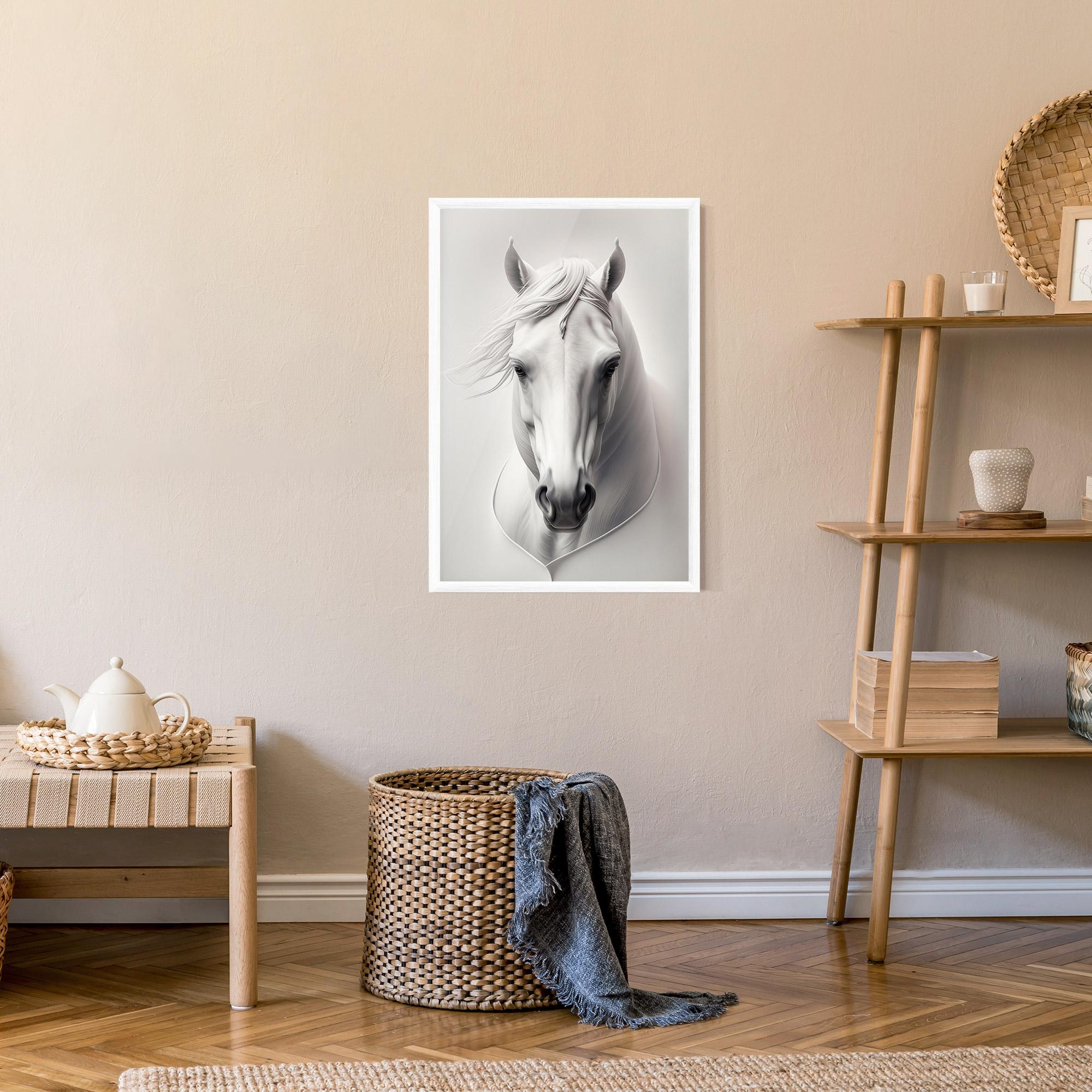 Plakat w Ramie White Horse Portrait mockup 9