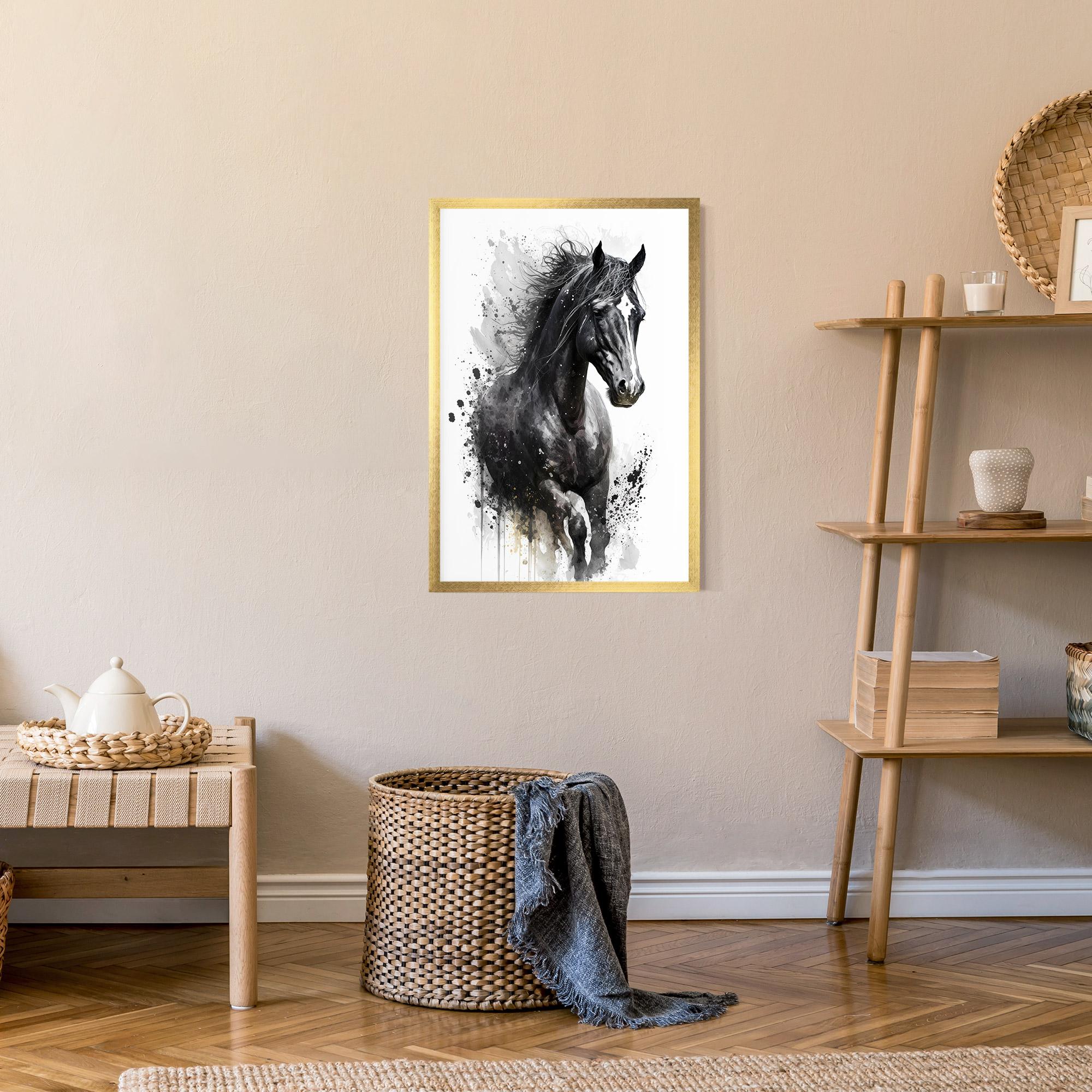 Plakat w Ramie Black Horse mockup 9