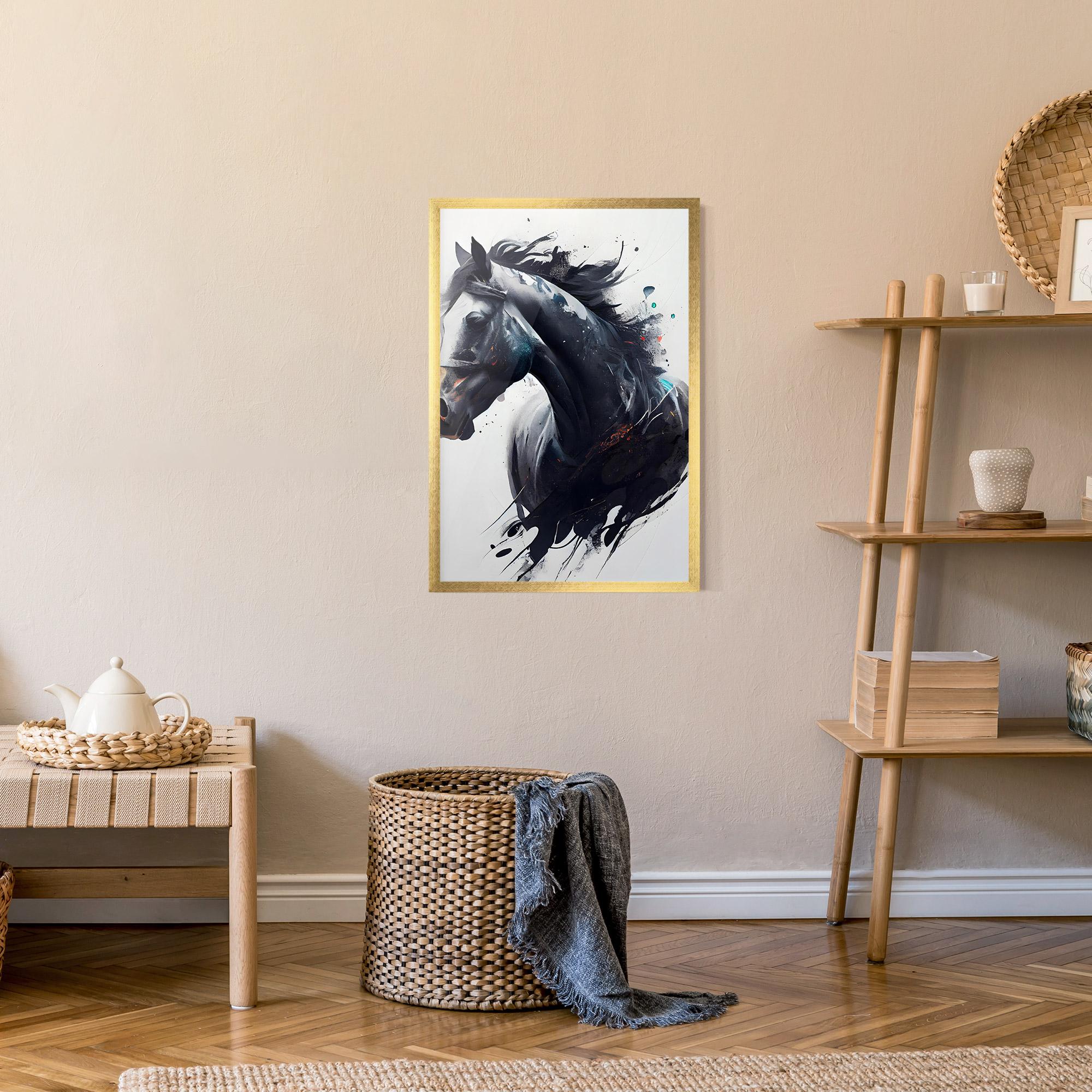 Plakat w Ramie Black Paint Horse mockup 9