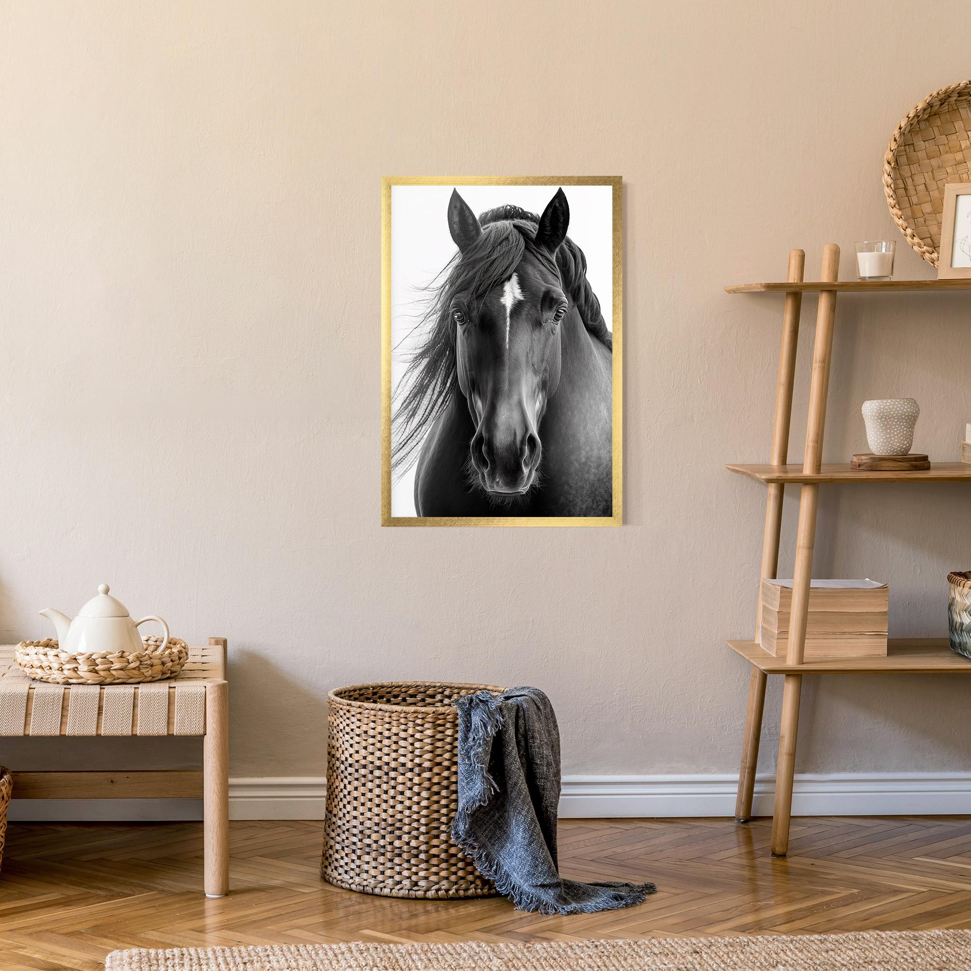 Plakat w Ramie Close Up Horse mockup 9