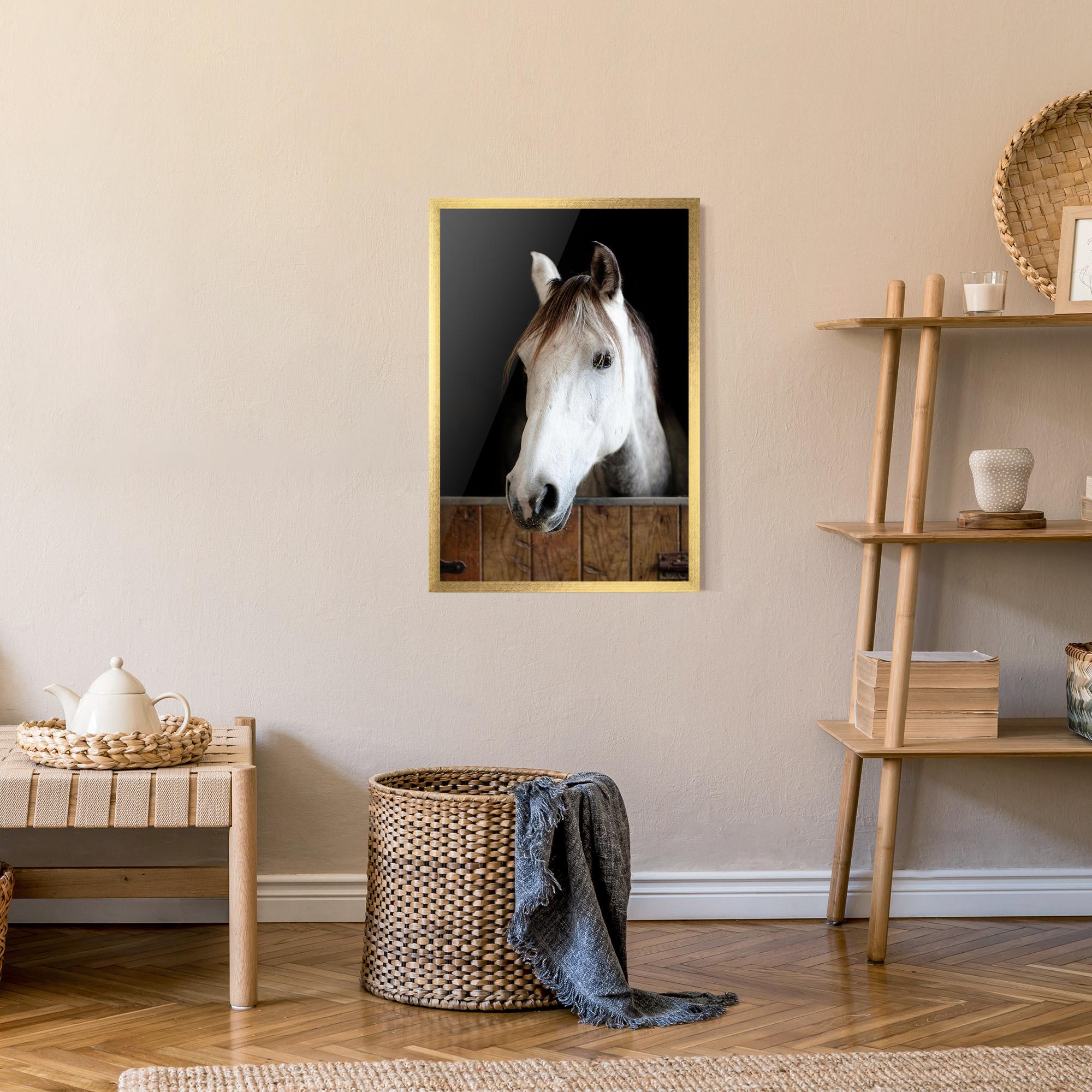 Plakat w Ramie Grey Horse Head mockup 9