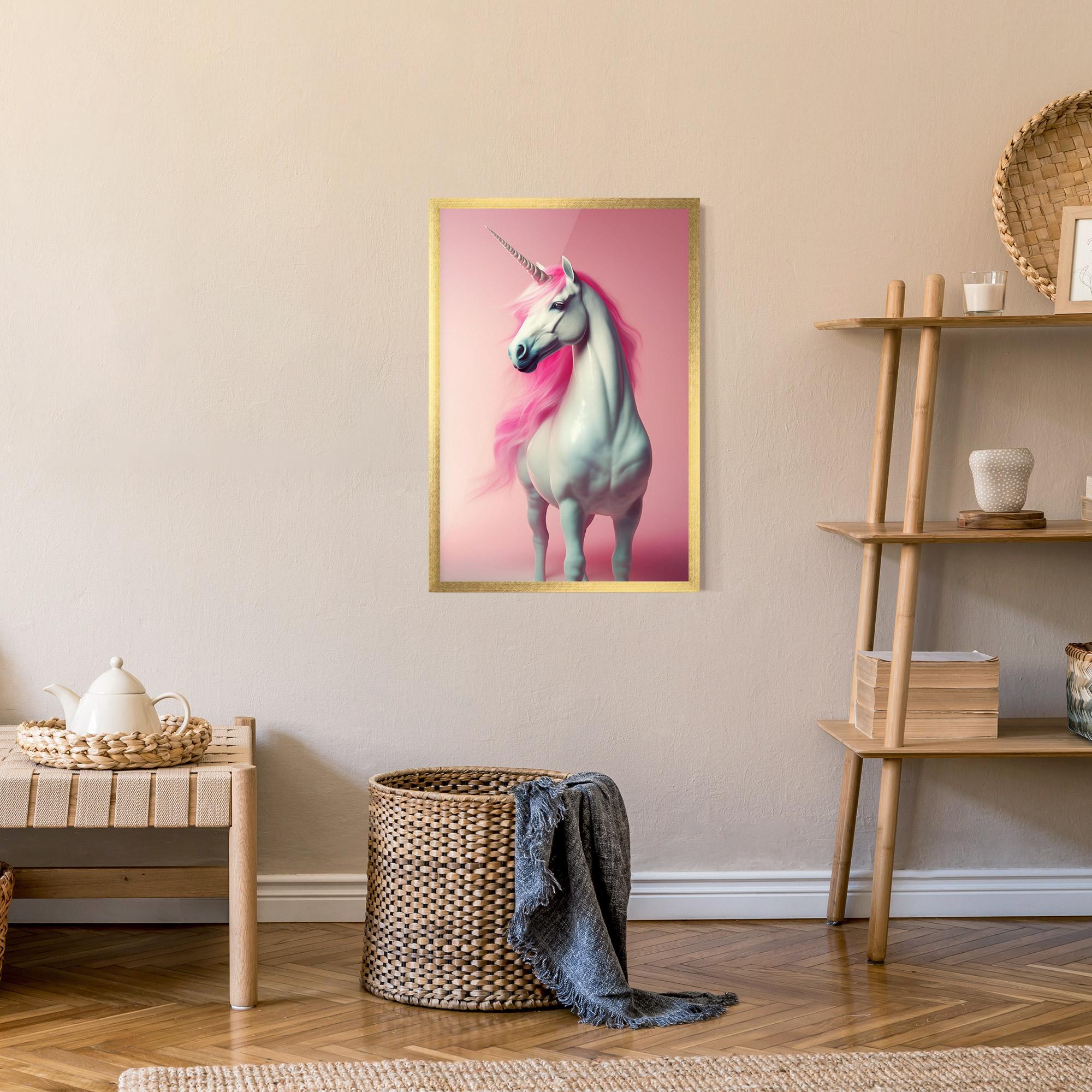 Plakat w Ramie Pink Unicorn mockup 9