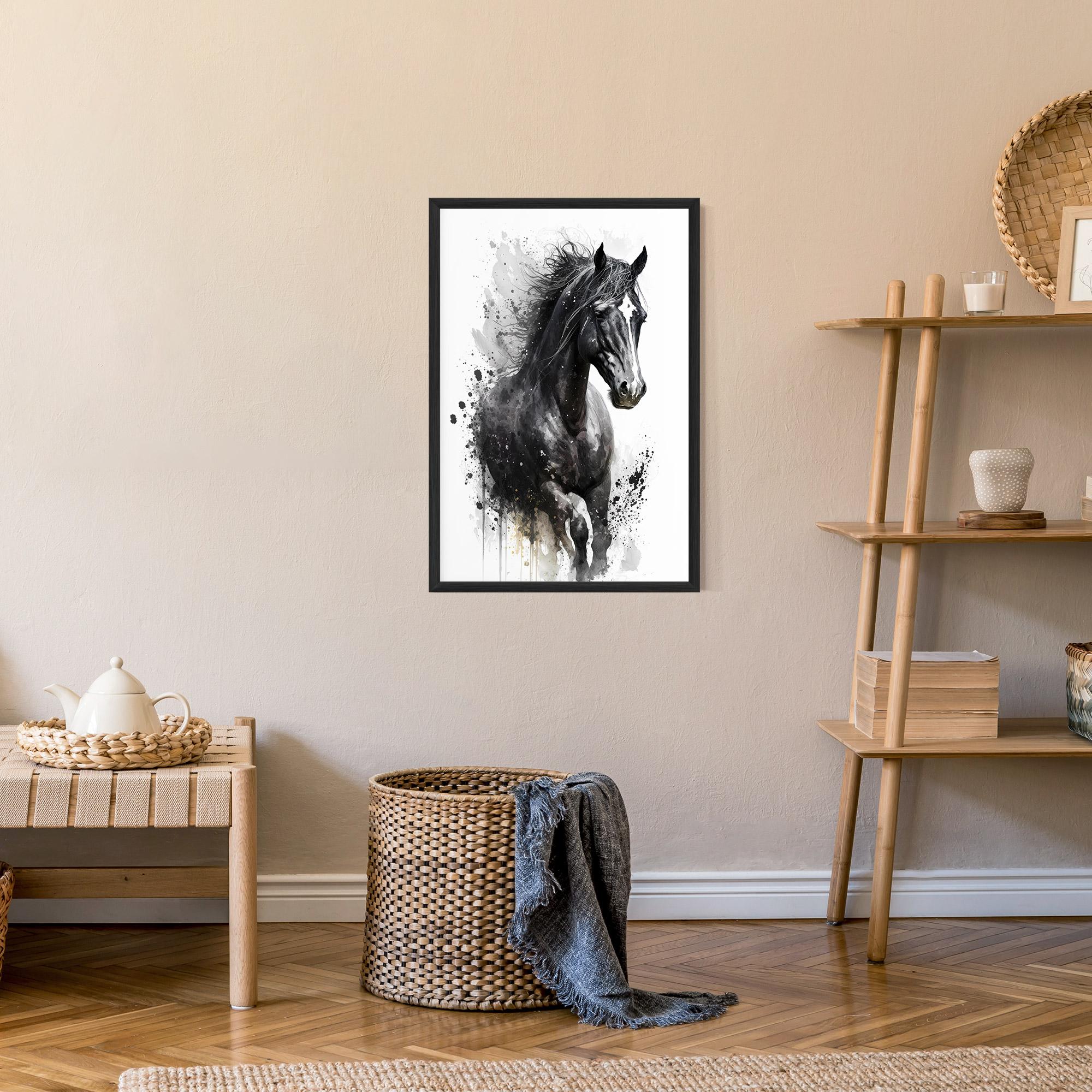 Plakat w Ramie Black Horse mockup 9